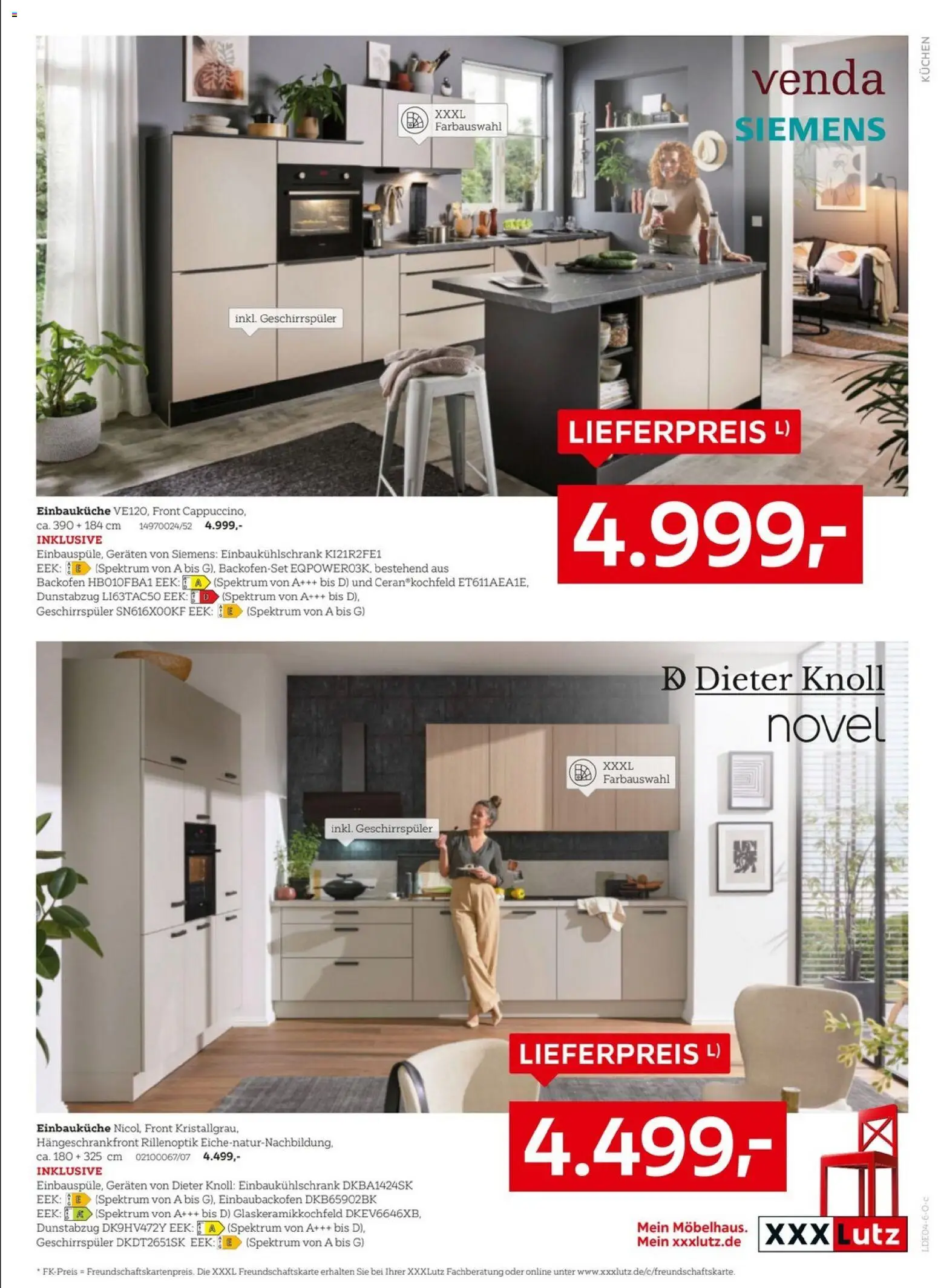 XXXLutz Nr. 1 beim Preis – gültig ab 04.04.2026 | Seite: 21 | Produkte: Geschirrspüler, Backofen, Dunstabzug, Kuchen