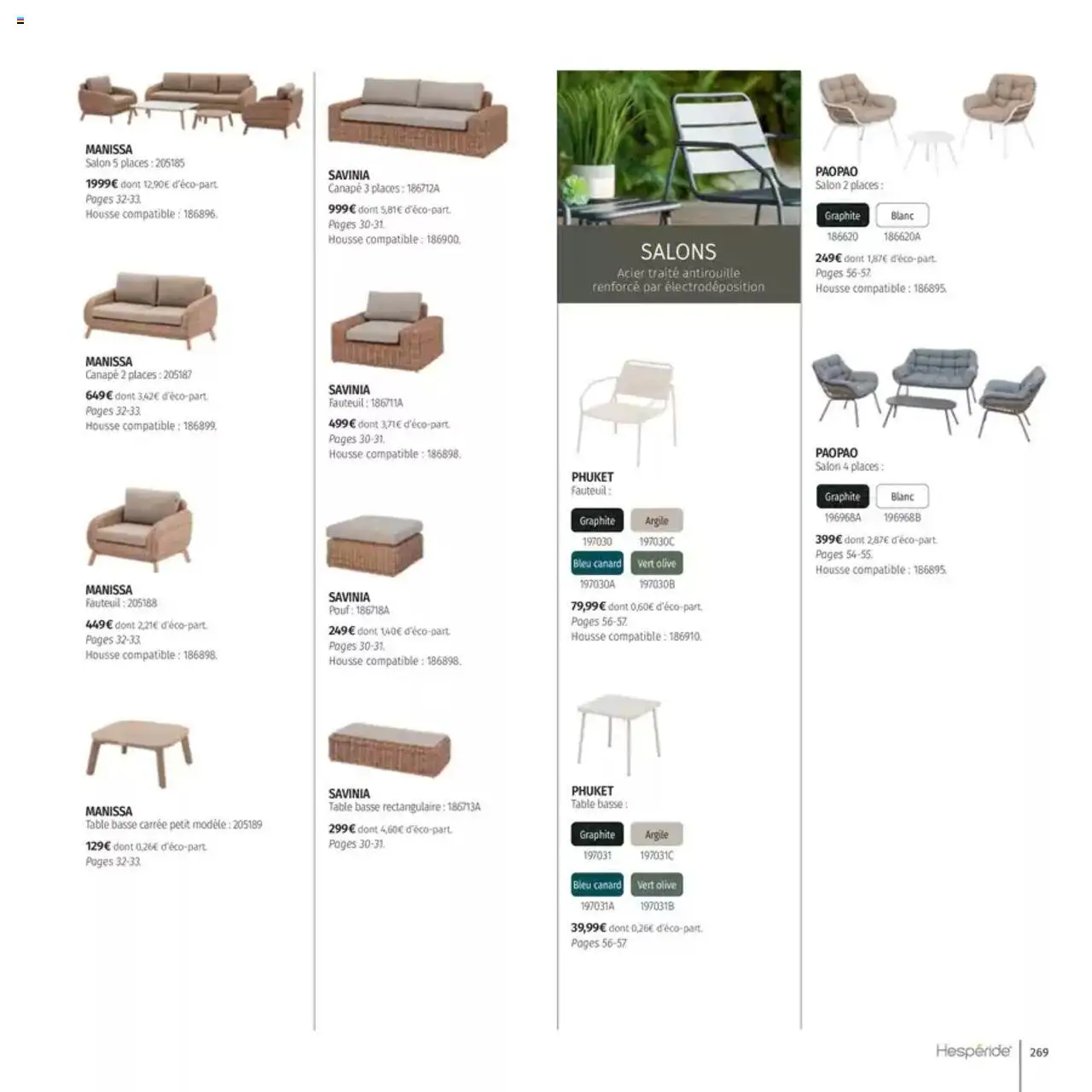  | Page: 269 | Produits: Canapé, Fauteuil, Table basse, Table