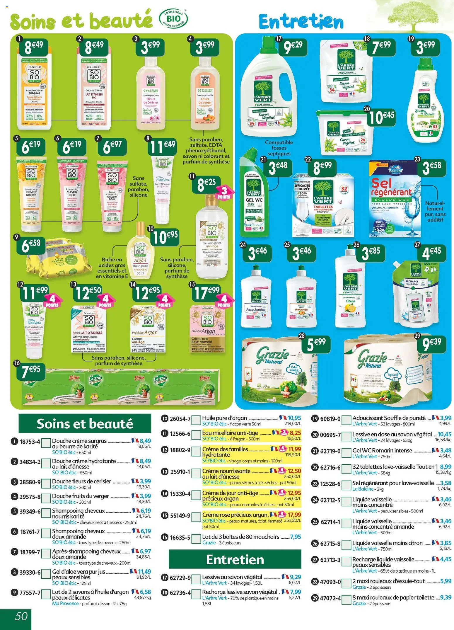 {H1} | Page: 50 | Produits: Parfum, Savon, Sel, Jus