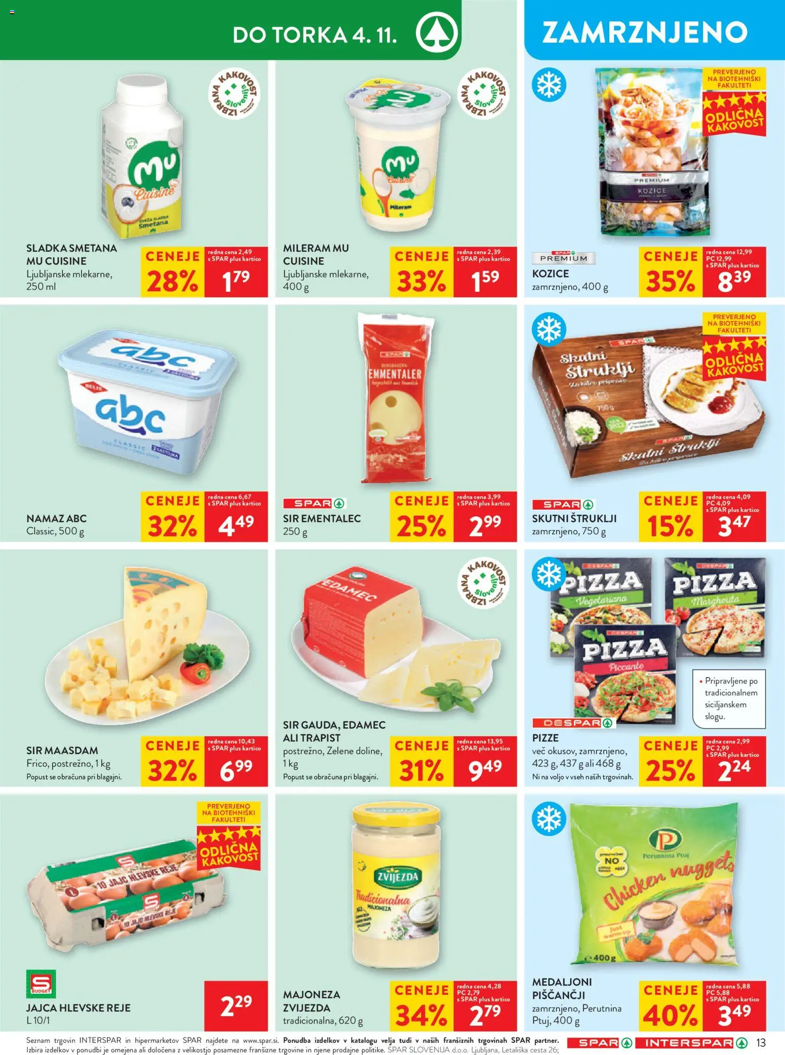 Novi Spar katalog ponudbe – veljaven od 29.10.2025 | Stran: 17 | Izdelki: Kozice, Namaz, Mileram, Jajca
