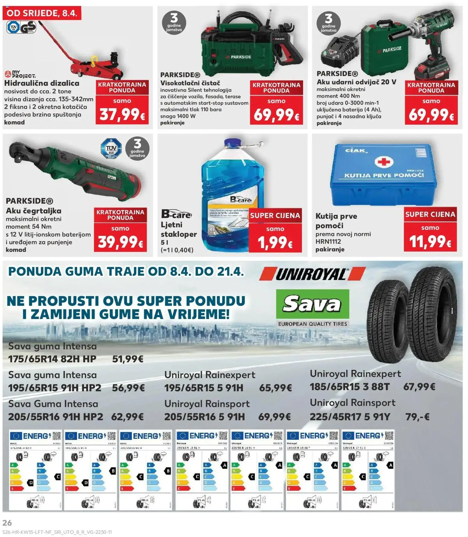 Kaufland katalog | vrijedi od 08.04.2026 | Stranica: 26 | Proizvodi: Kutija, Baterija, Parkside, Visokotlačni čistač