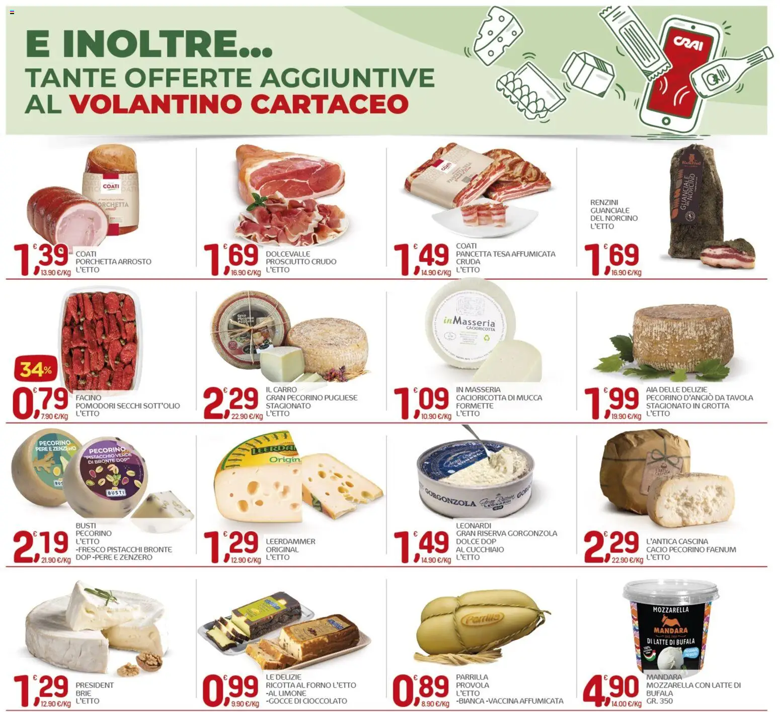 Volantino CRAI del 26.03.2026 | Pagina: 18 | Prodotti: Prosciutto Crudo, Porchetta, Pomodori secchi, Guanciale