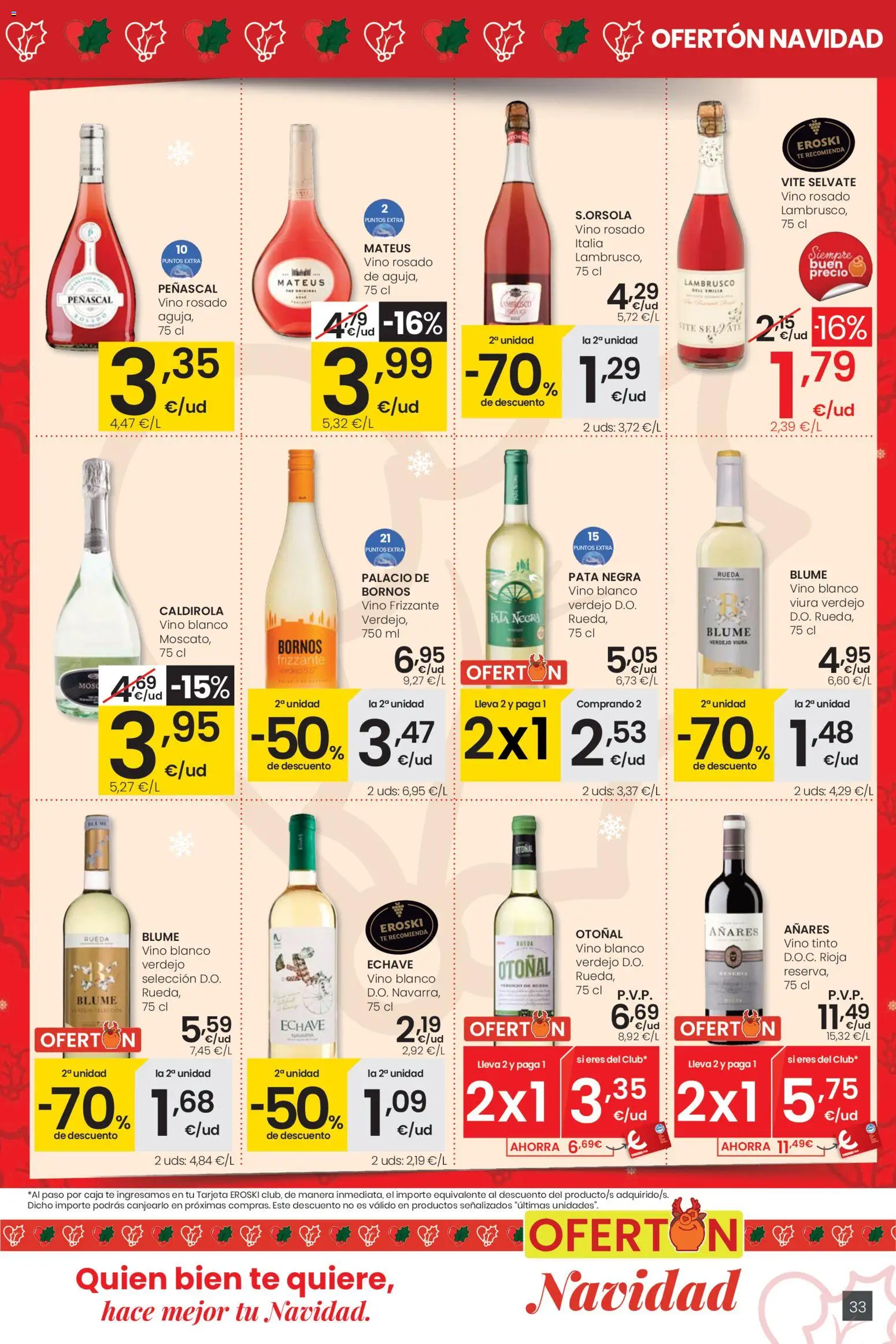 Eroski - Center │ válido desde el 18.12.2025 | Página: 33 | Productos: Vino rosado, Vino, Té, Caja