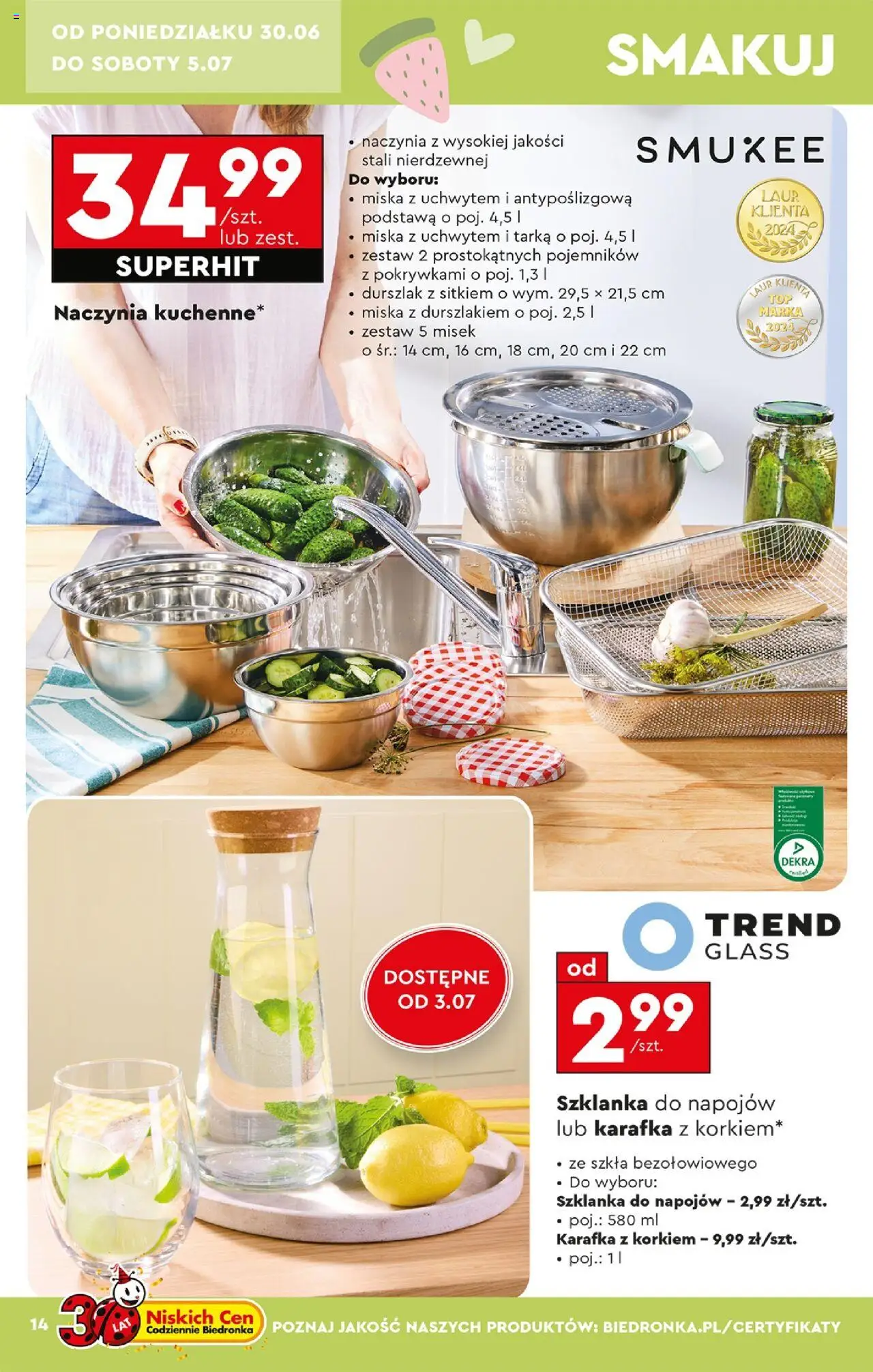 Biedronka gazetka - Okazje tygodnia od 30.06.2025 | Strona: 16 | Produkty: Szklanka