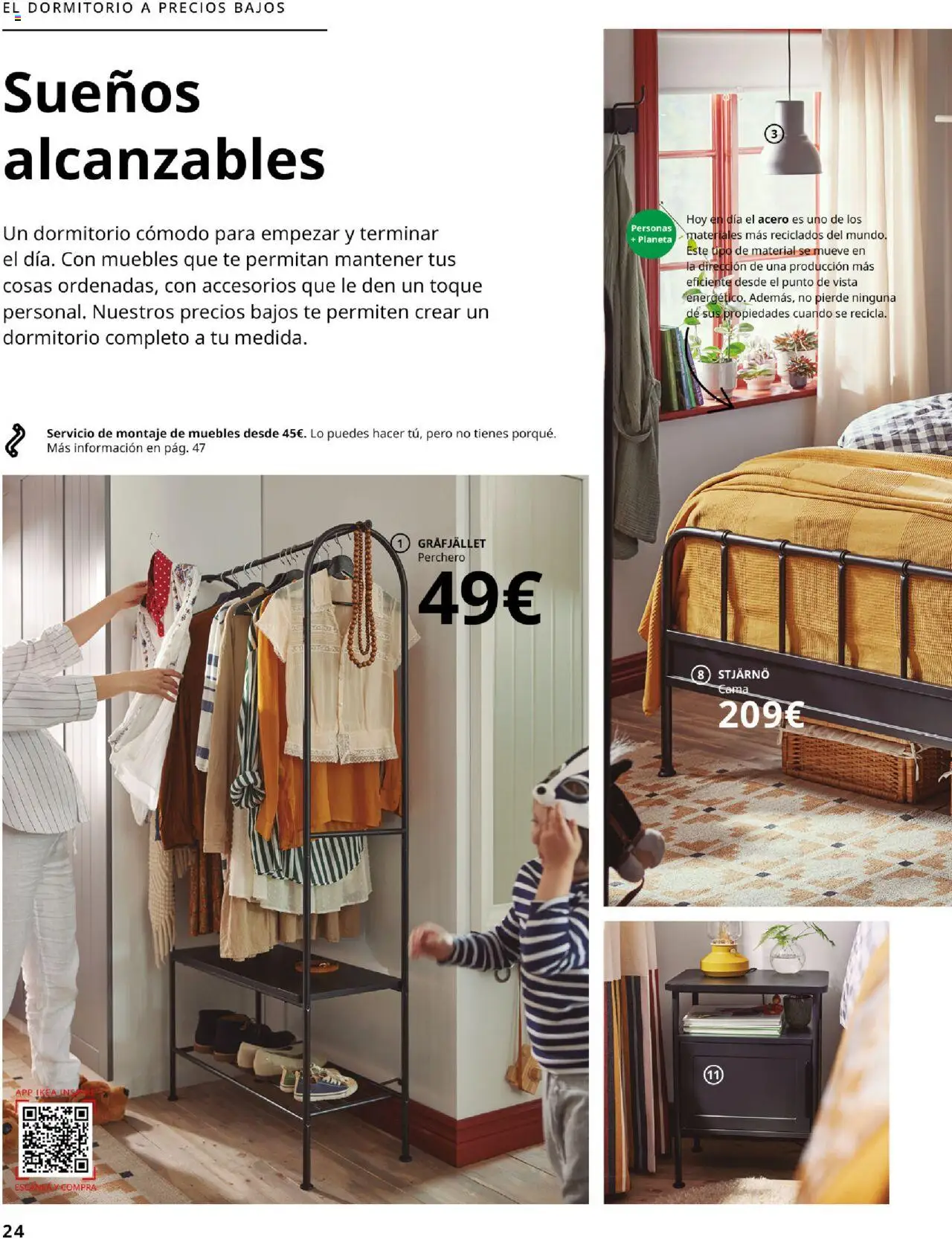 Catálogo IKEA Precios bajos.  │ válido desde el 01.09.2025 | Página: 24 | Productos: Perchero, Té, Muebles, Cama