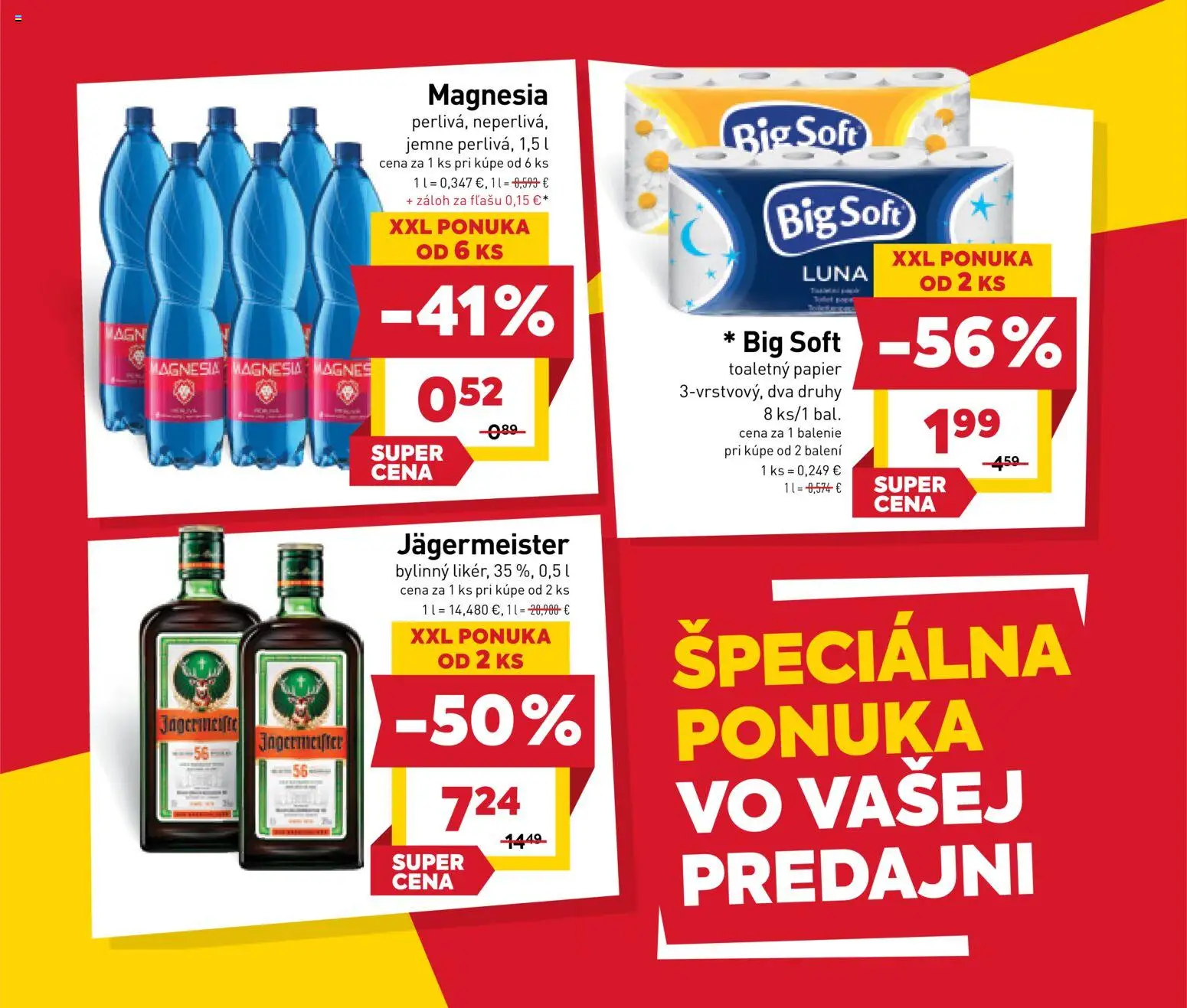 Nové Billa akcie – leták je platný od 12.11.2025 | Strana: 3 | Produkty: Jägermeister, Toaletný papier, Magnesia