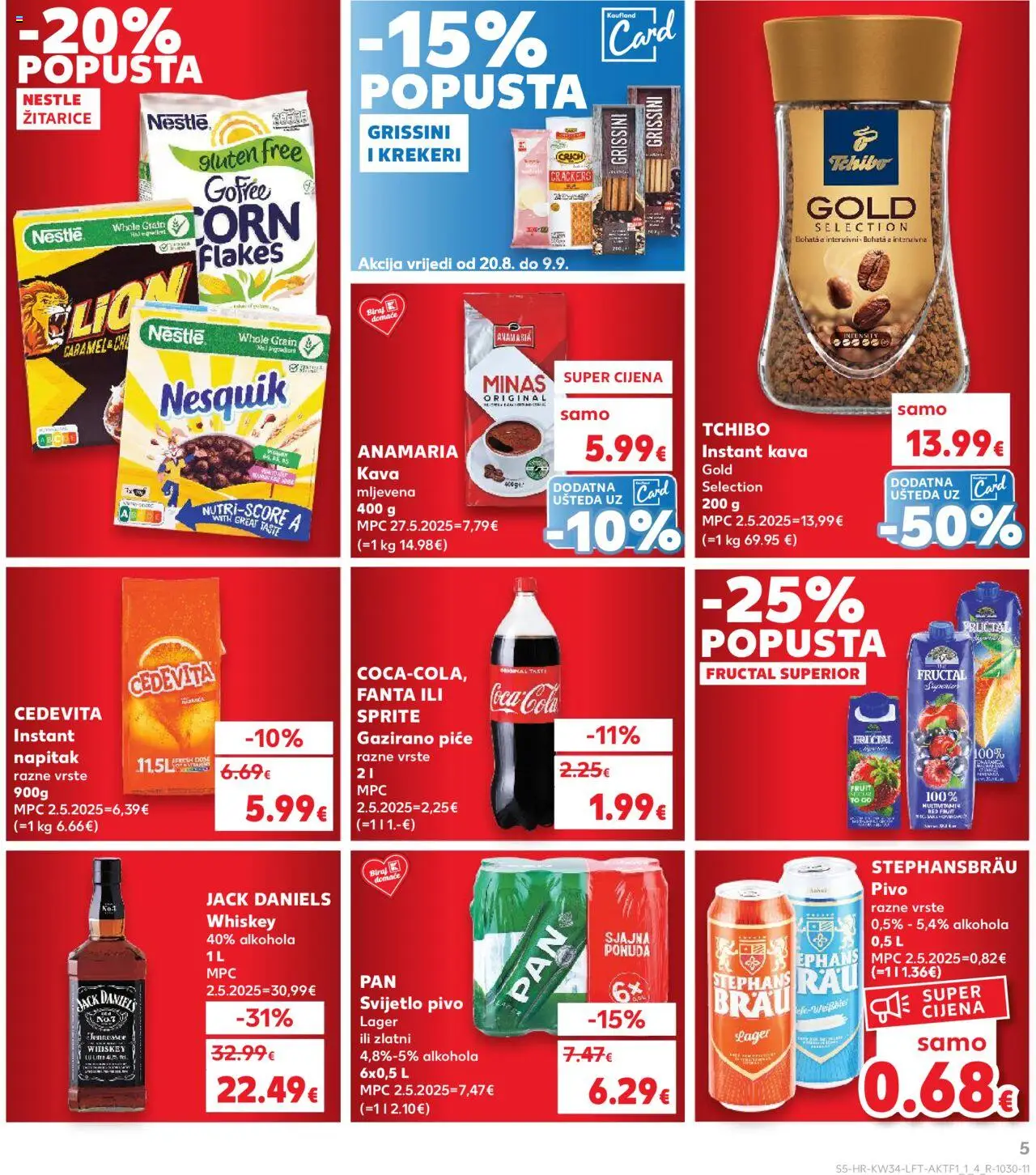 Kaufland katalog | vrijedi od 20.08.2025 | Stranica: 5 | Proizvodi: Pivo, Žitarice, Pan, Krekeri