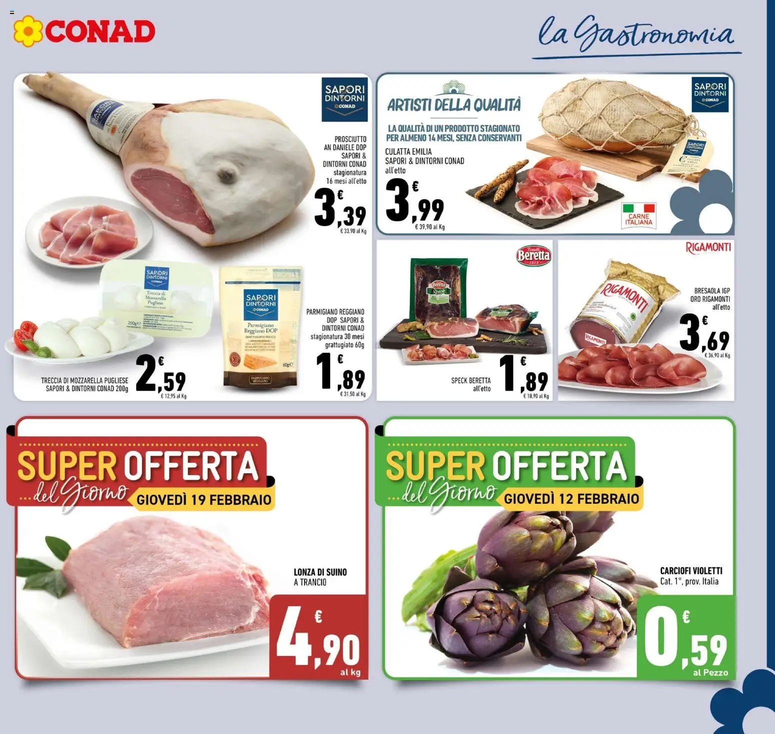 Volantino Conad del 11.02.2026 | Pagina: 7 | Prodotti: Suino, Mozzarella, Forno, Parmigiano reggiano