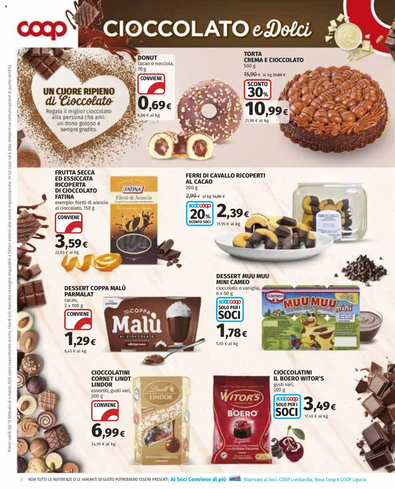 Volantino COOP del 19.02.2026 | Pagina: 8 | Prodotti: Cioccolato, Arancia, Cacao, Cioccolatini