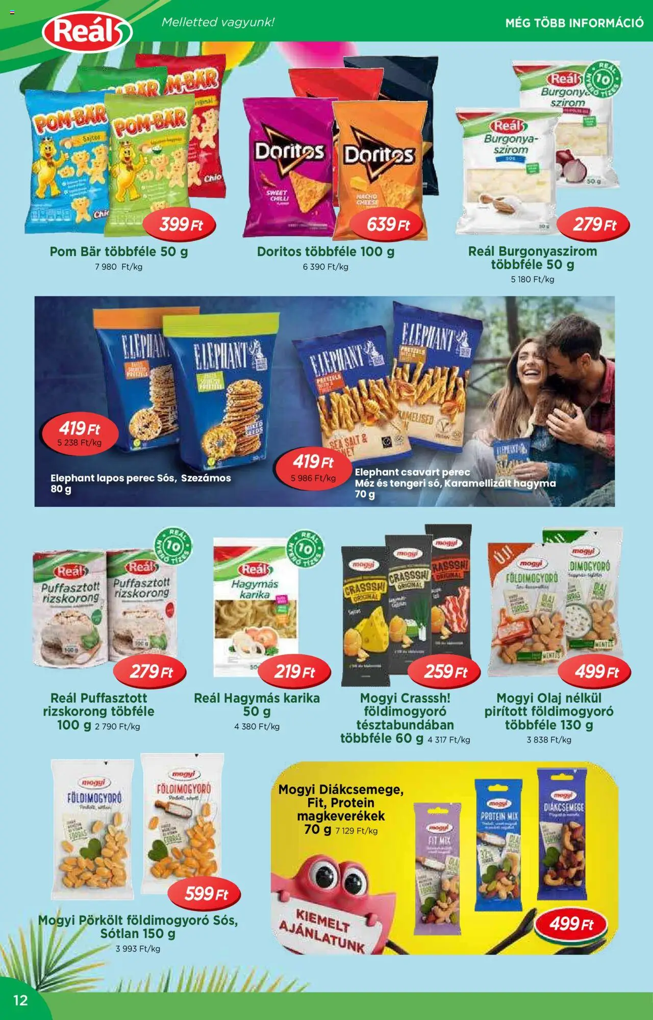 Reál akciós ujság - amely érvényes a következő dátumtól: 04.06.2025 | Oldal: 12 | Termékek: Chips, Diákcsemege, Méz, Olaj