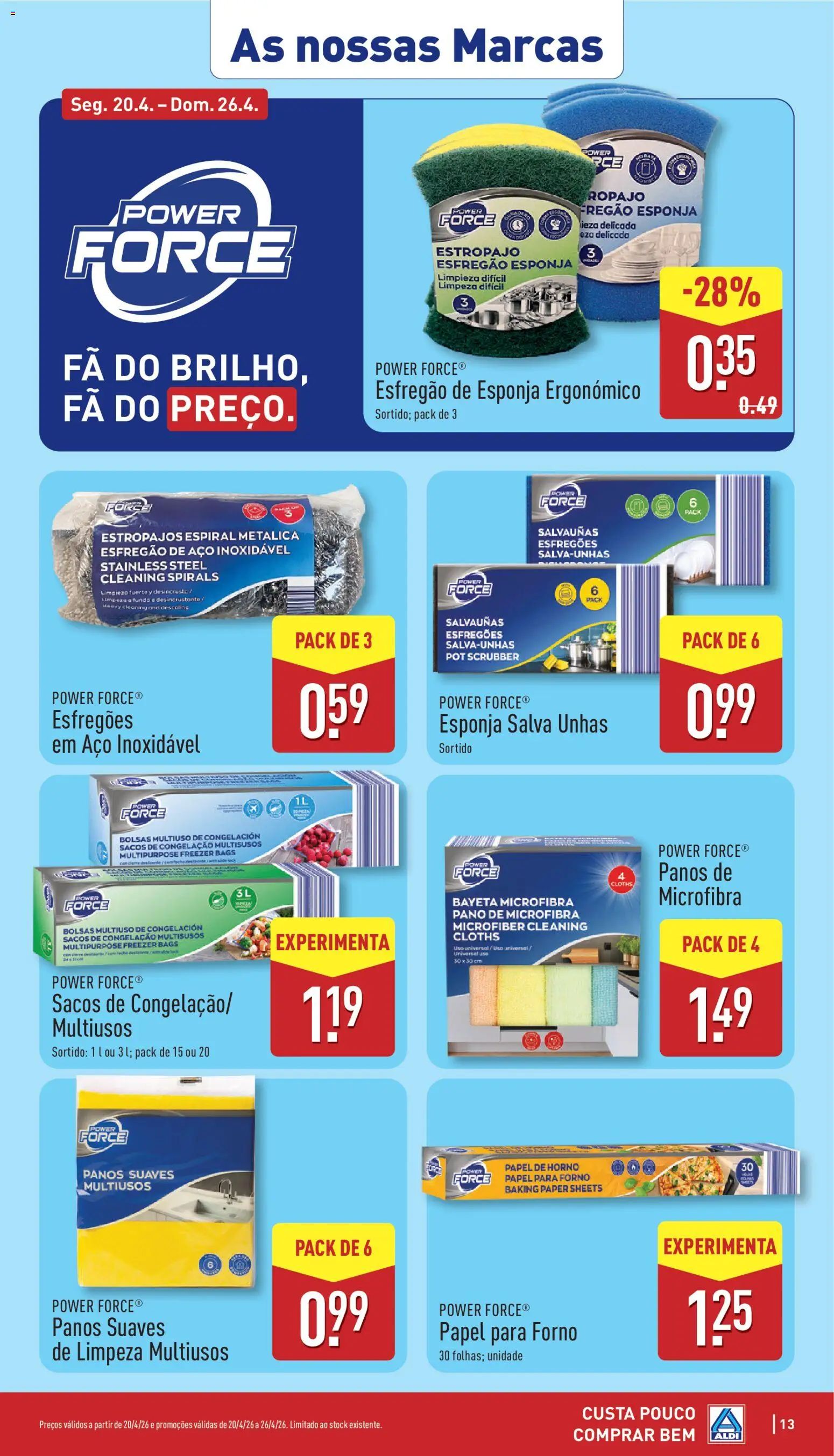 Aldi folheto │ válido de 20.04.2026 | Página: 13 | Produtos: Esfregão, Forno, Esponja