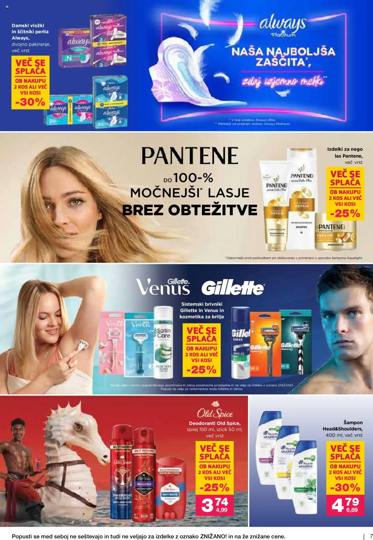 Mercator katalog nega za vso družino │ velja od 27.08.2025 | Stran: 7 | Izdelki: Kos, Sampon, Deodorant, Ščitniki