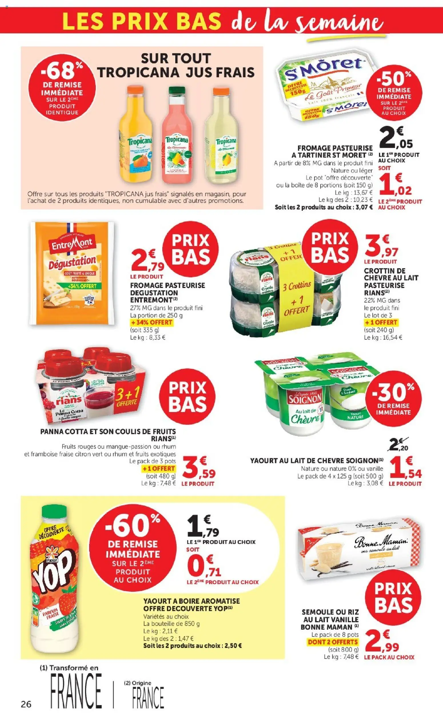 {H1} | Page: 26 | Produits: Rhum, Semoule, Lait, Fromage