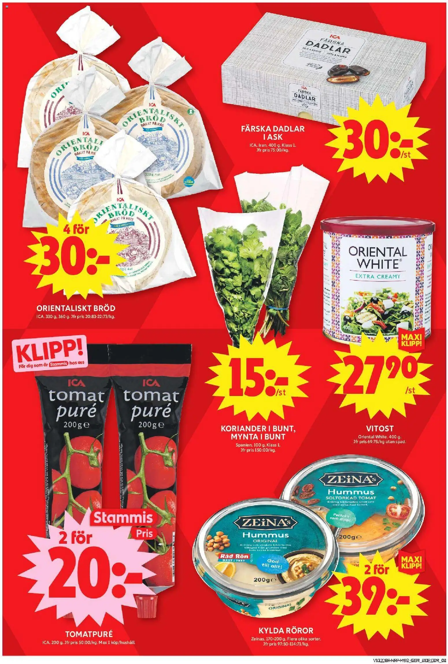 ICA Maxi reklamblad aktuell från 16.03.2026 | Sida: 12 | Produkter: Tomatpure, Bröd, Mynta, Koriander