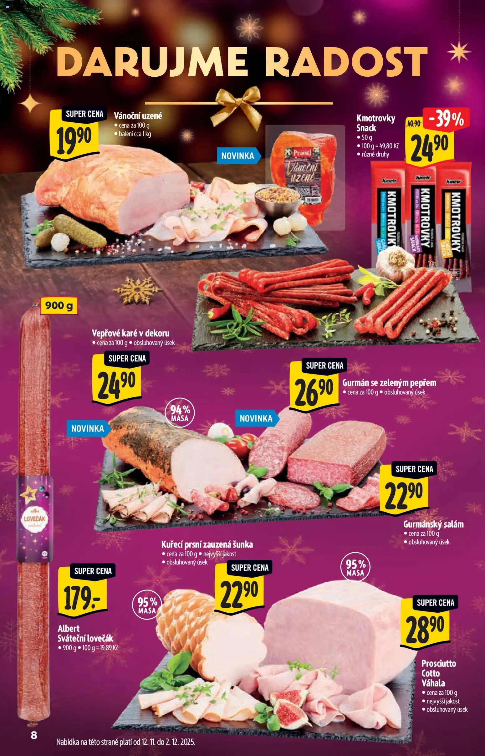 Albert katalog - Supermarket od 12.11.2025 | Strana: 8 | Produkty: Salám, Šunka, Prosciutto, Cotto
