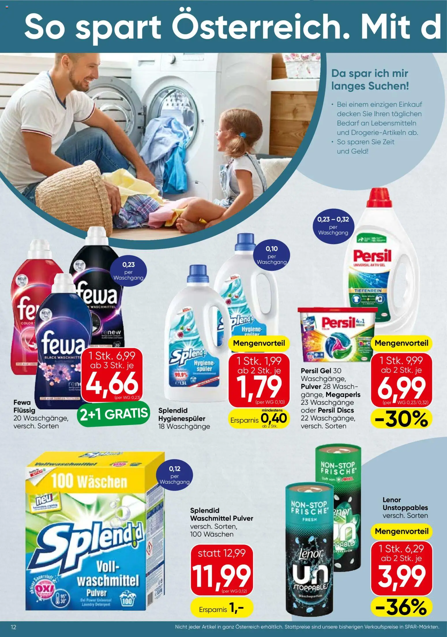 Spar Flugblatt - Wien gültig ab 30.04.2026 | Seite: 12 | Produkte: Waschmittel