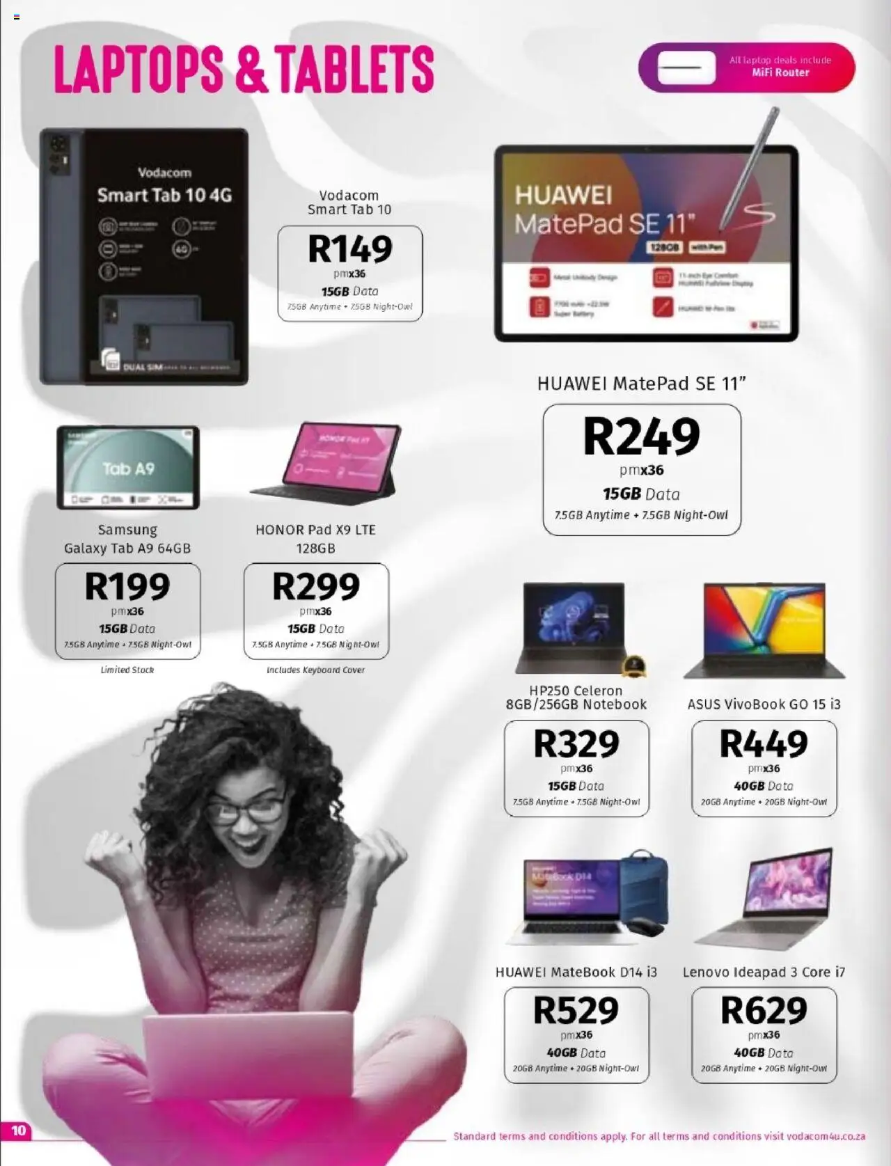 New Vodacom catalogue – valid from 07.10.2025 | Page: 10 | Products: Data, Sim, Router, Stock