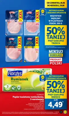 Lidl Gazetka od 26.06.2025 | Strona: 7 | Produkty: Piersi, Szynka, Wędliny, Szynka gotowana