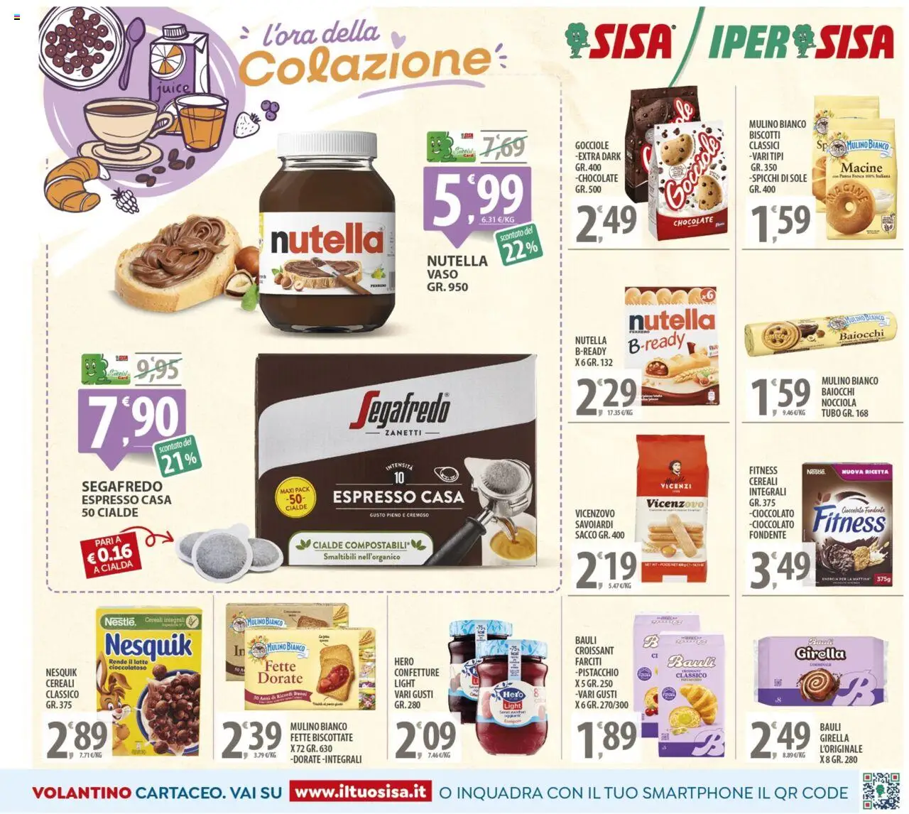 Volantino SISA del 12.09.2025 | Pagina: 7 | Prodotti: Cioccolato, Nutella, Fette biscottate, Vaso