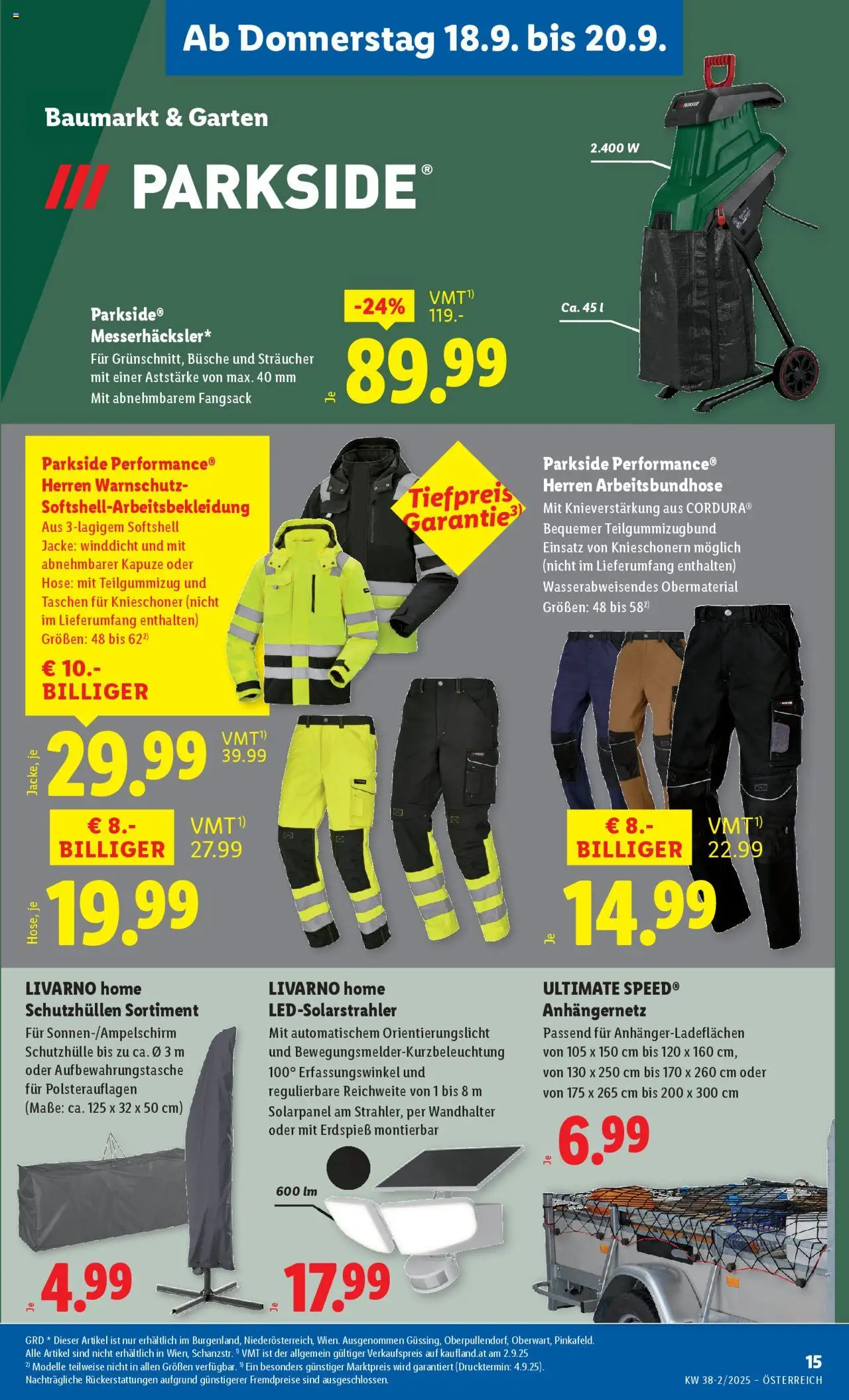 Lidl Flugblatt - Wien, Eisenstadt, Mattersburg gültig ab 18.09.2025 | Seite: 17 | Produkte: Jacke, Hose