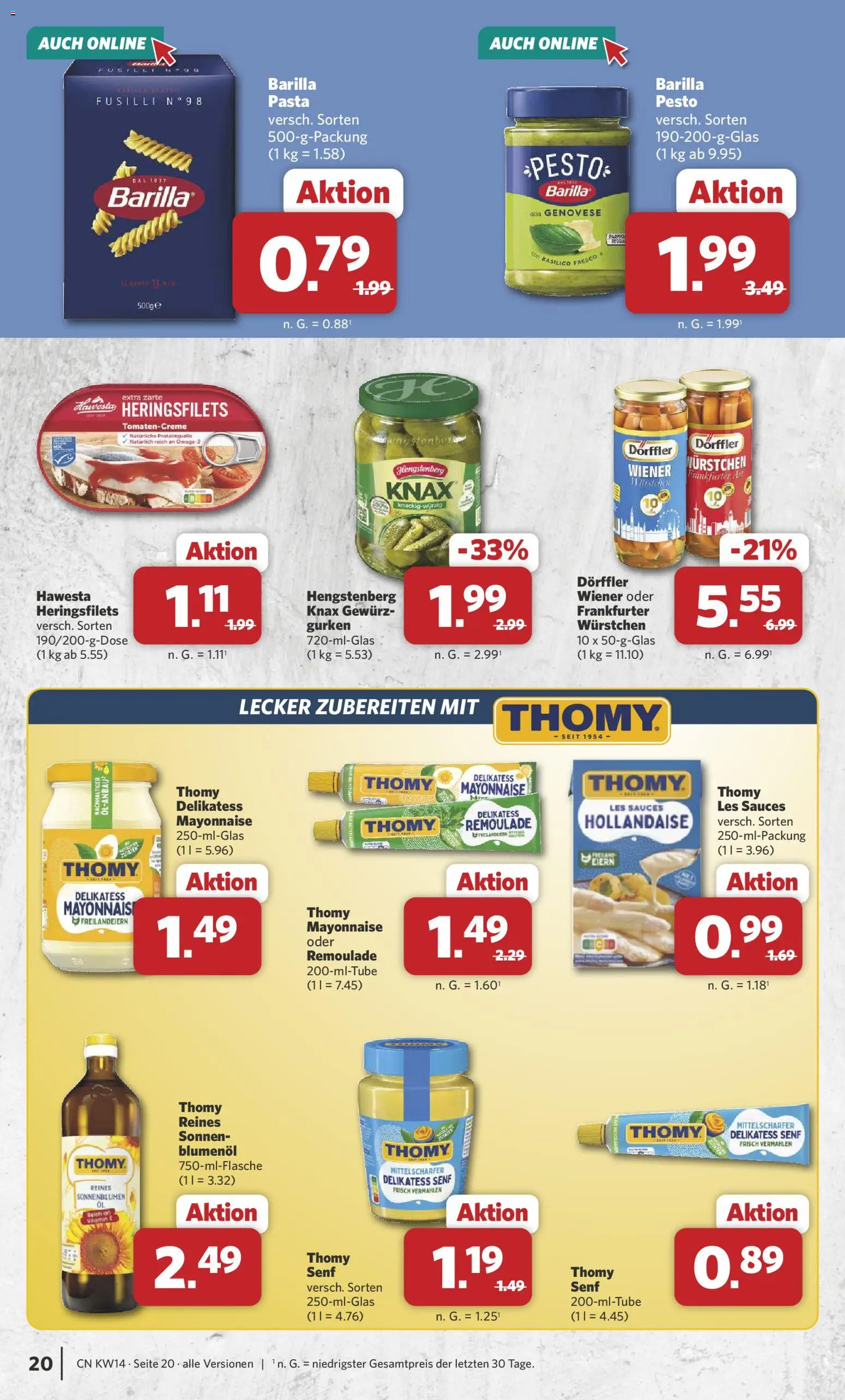 Combi Prospekt 	 – gültig ab 30.03.2026 | Seite: 21 | Produkte: Barilla, Mayonnaise, Pasta, Gurken