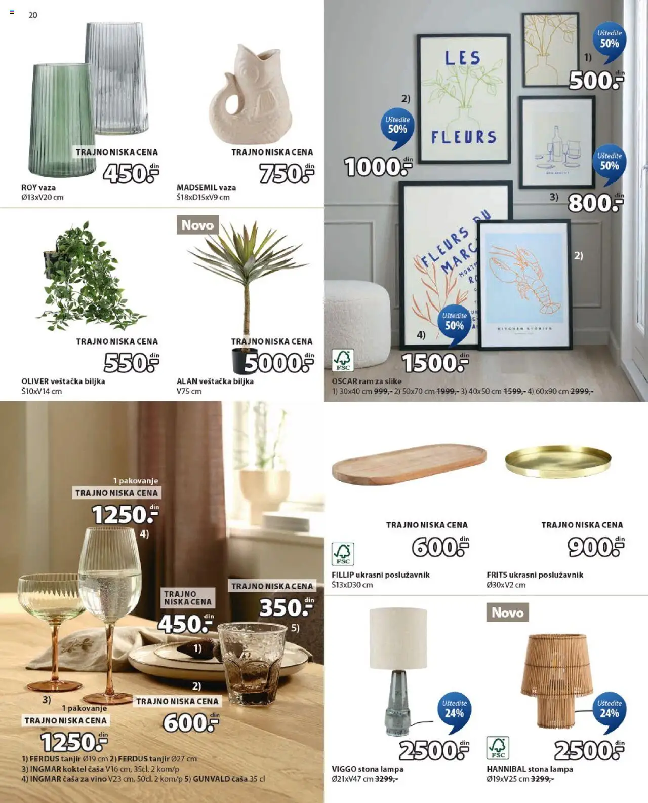 Jysk katalog - važi od 13.08.2025 | Strana: 20 | Proizvode: Tanjir, Vaza, Lampa, Ram za slike