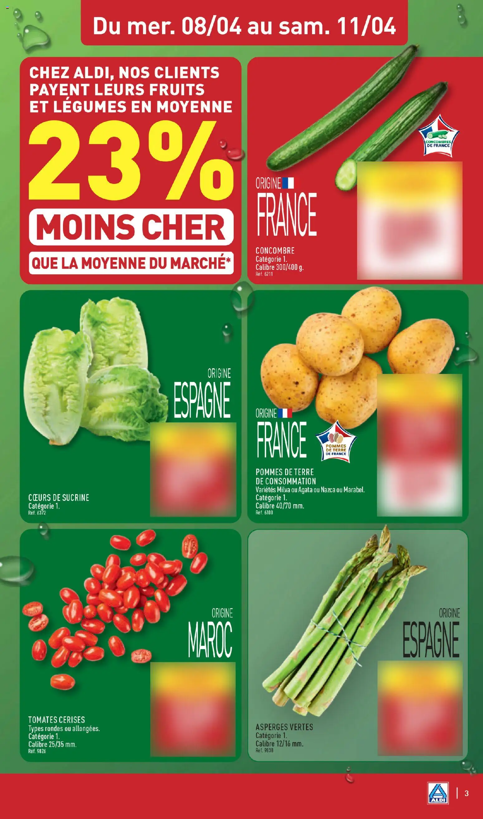 {H1} | Page: 7 | Produits: Concombre, Cerises, Tomates, Pommes de terre