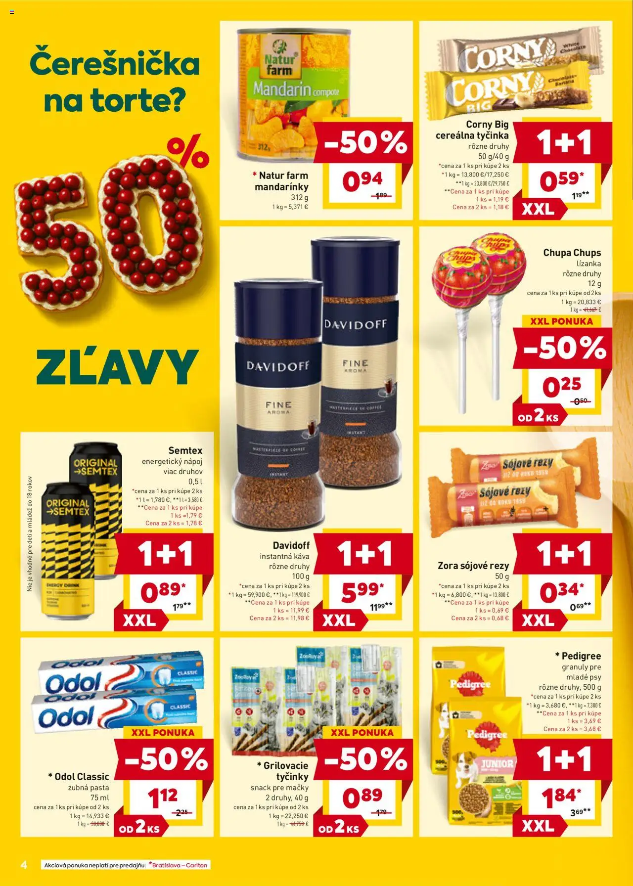Nové Billa akcie – leták je platný od 17.09.2025 | Strana: 4 | Produkty: Davidoff, Káva, Zubná pasta, Energetický nápoj