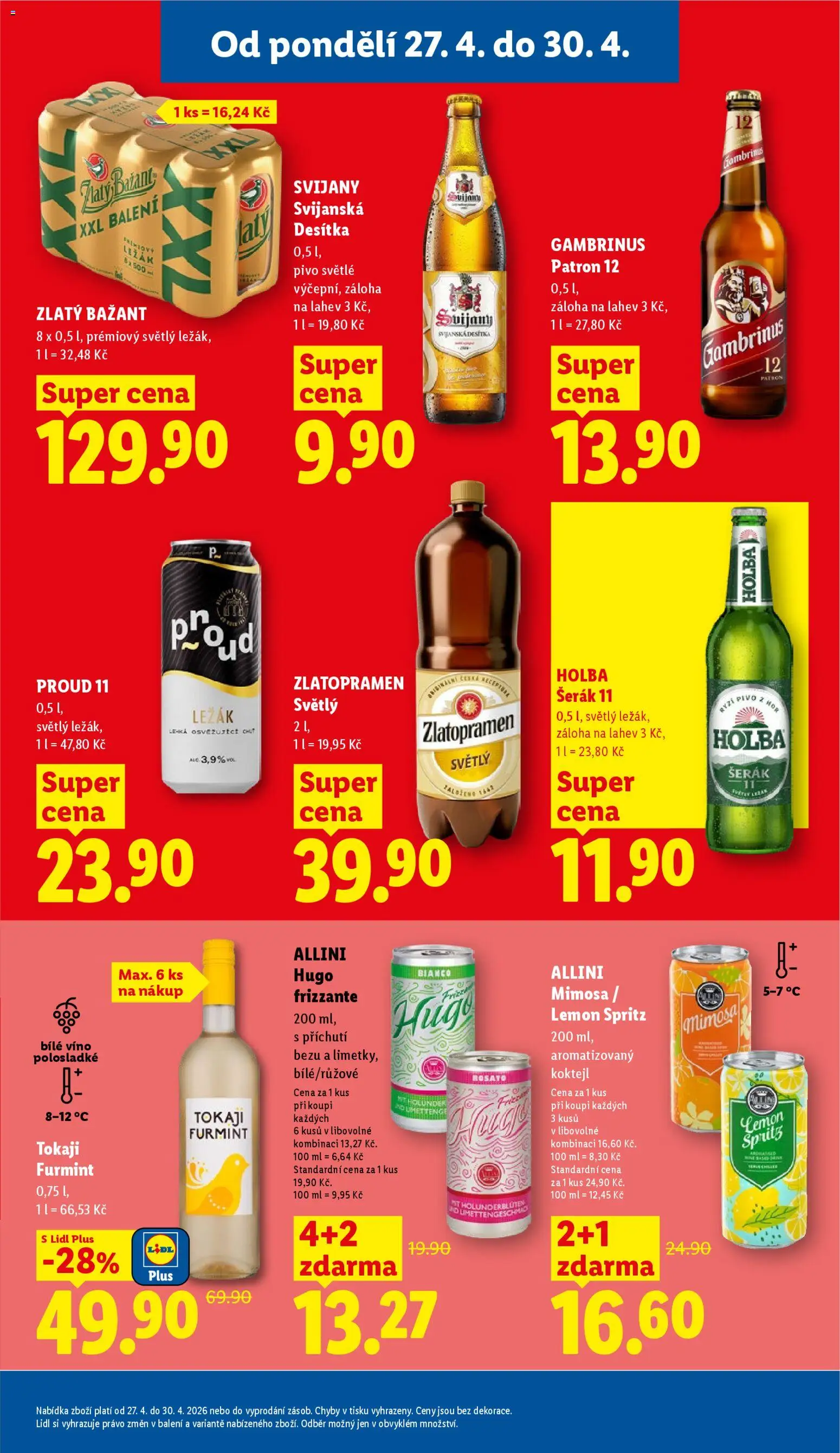Lidl leták od 27.04.2026 | Strana: 29 | Produkty: Frizzante, Holba šerák 11, Svijany, Hugo Frizzante