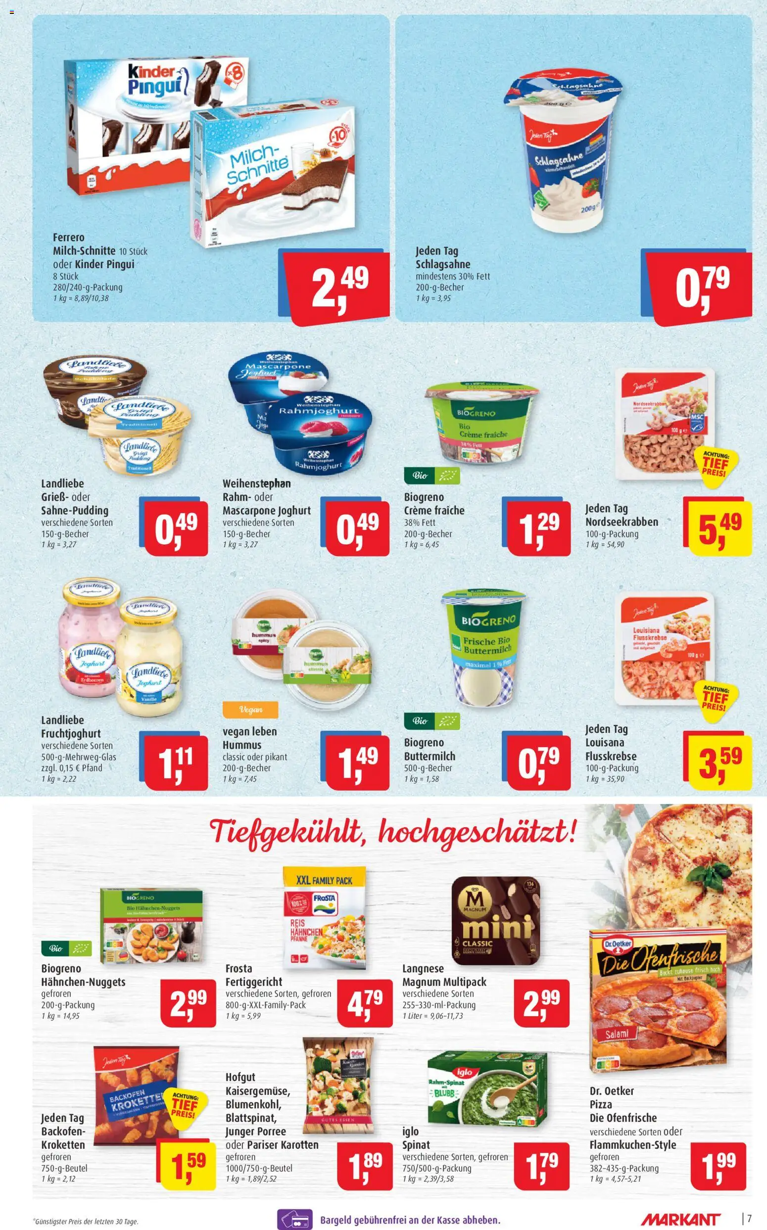 Markant Prospekt 	 – gültig ab 30.03.2026 | Seite: 7 | Produkte: Langnese, Schlagsahne, Milch, Ofenfrische