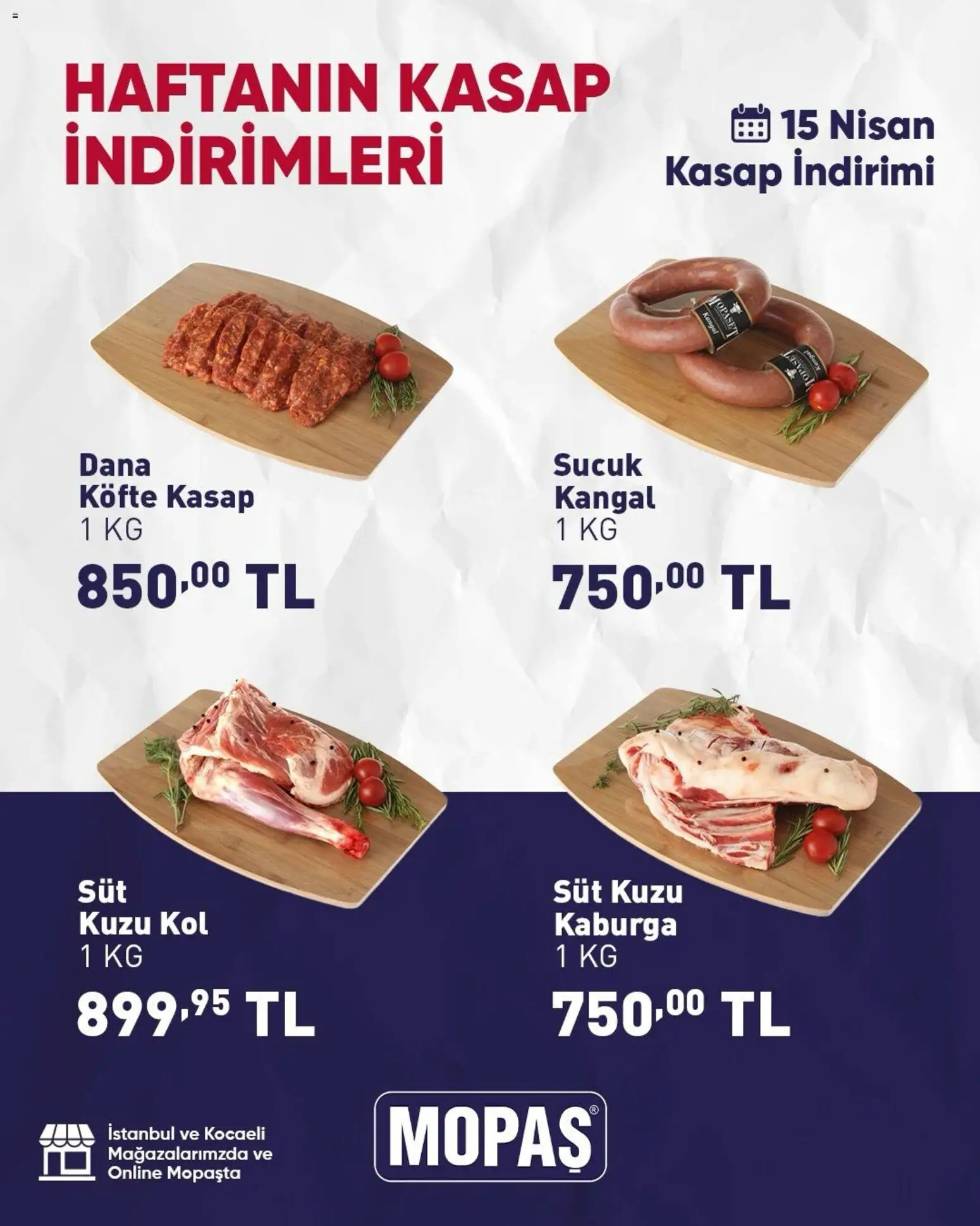 Mopaş - Katalog Kasap - 15.04.2026 tarihinden itibaren geçerlidir | Sayfa: 1 | Ürünler: Süt, Sucuk