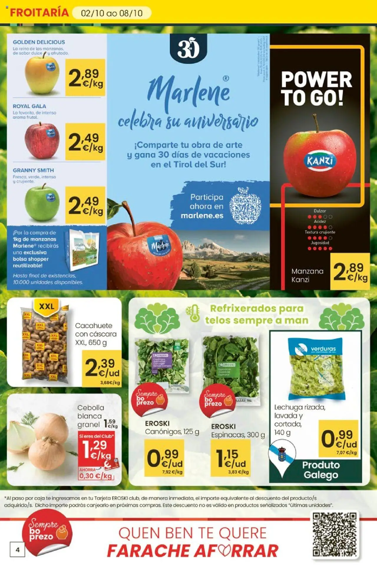 Eroski - Ofertón  │ válido desde el 02.10.2025 | Página: 4 | Productos: Manzana, Té, Παγωμένο τσάι, Bolsa
