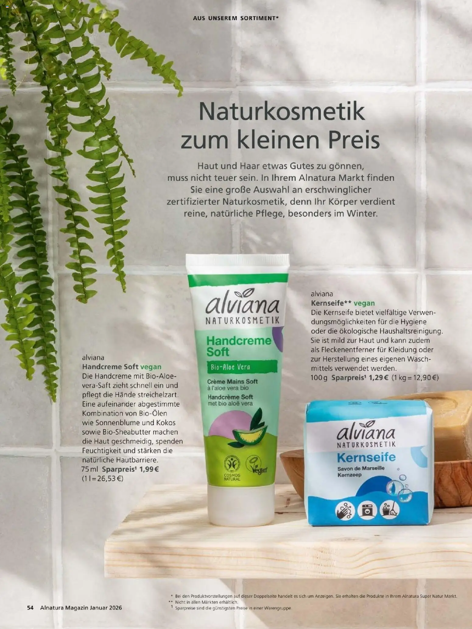 Alnatura Prospekt – gültig ab 01.01.2026 | Seite: 54 | Produkte: Creme, Handcreme, Fleckenentferner