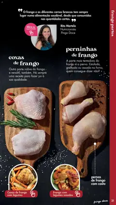 Pré-visualização coxas, de frango, Outra parte nobre do frango - e versátil, também. Há sempre uma receita para fazer jus à sua qualidade. válido de 20.05.2025 | Página: 31