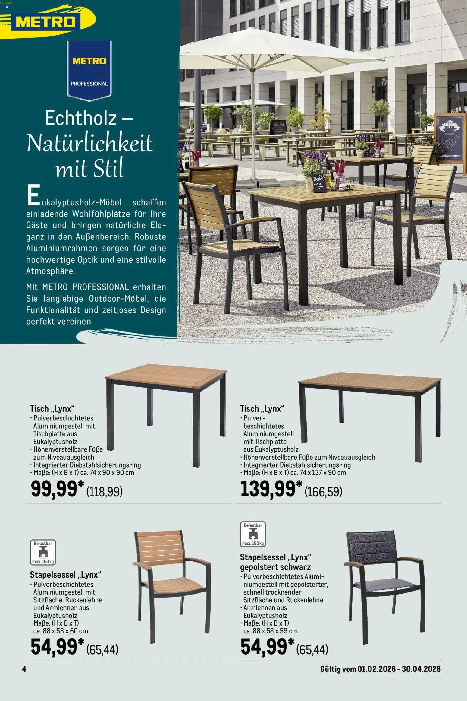 Metro Outdoor für Profis – gültig ab 01.02.2026 | Seite: 4 | Produkte: Tisch
