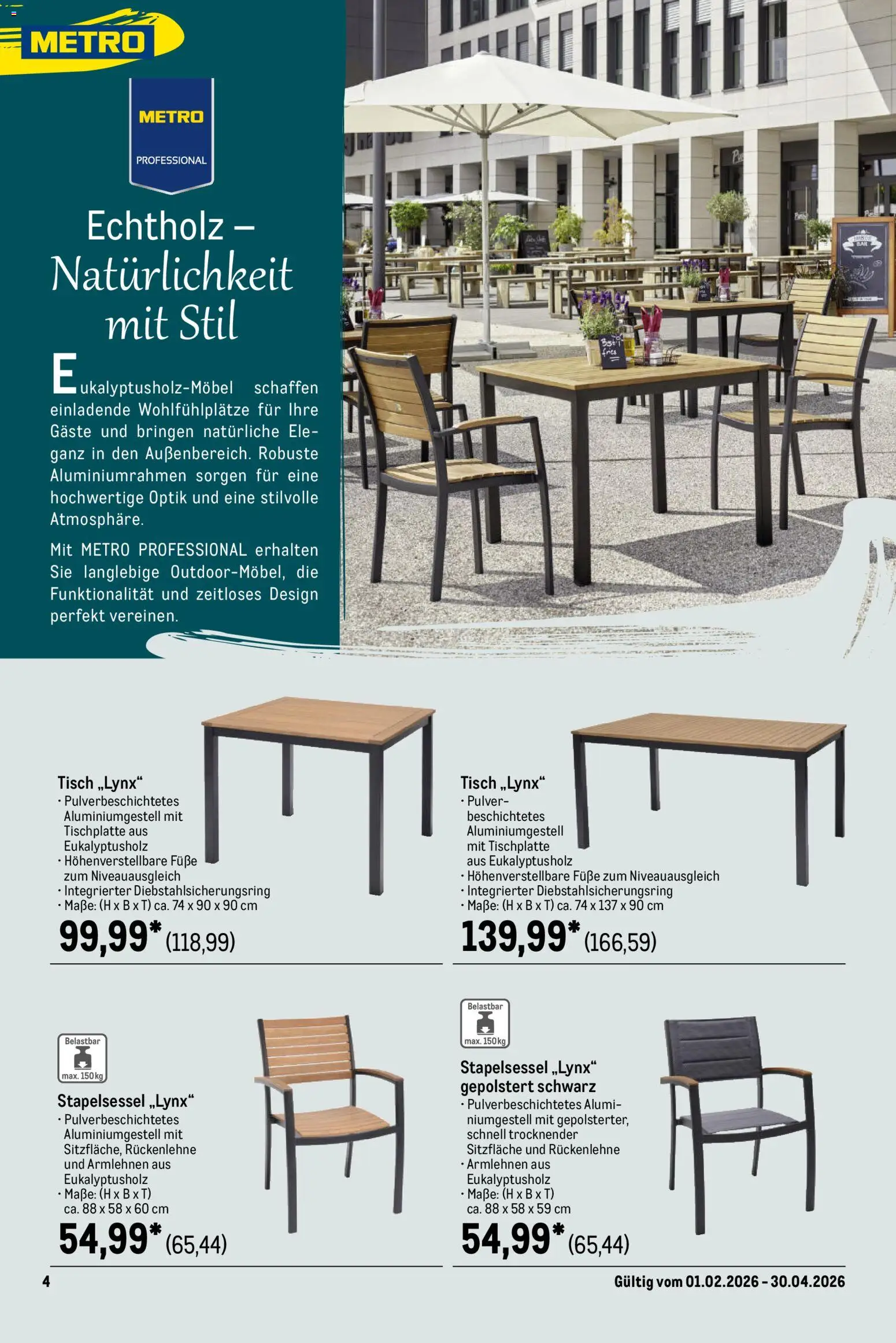 Metro Outdoor für Profis – gültig ab 01.02.2026 | Seite: 4 | Produkte: Tisch