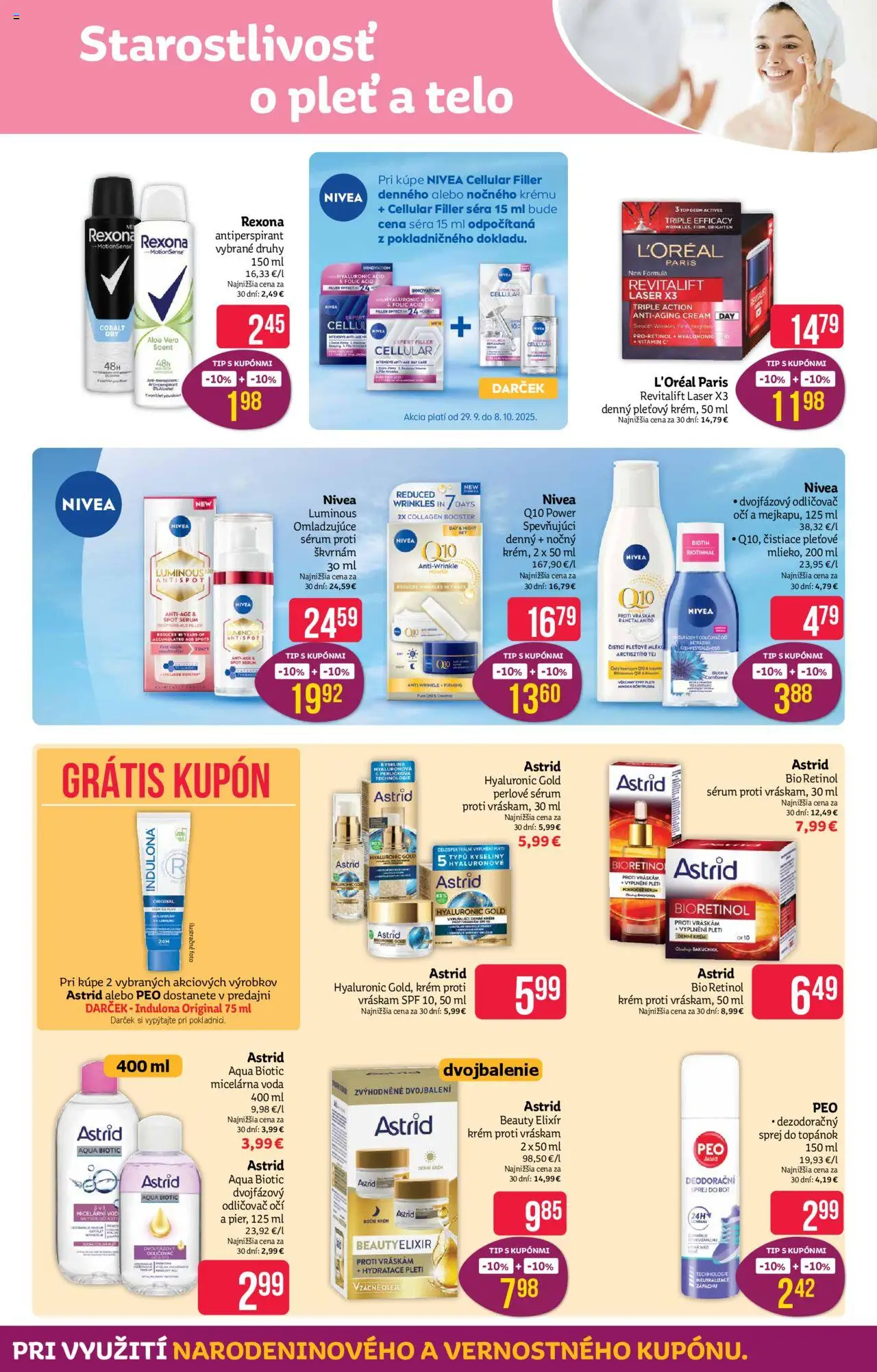 Nové Teta drogerie akcie – leták je platný od 29.09.2025 | Strana: 5 | Produkty: Laser, Odličovač, Odličovač očí, Krém