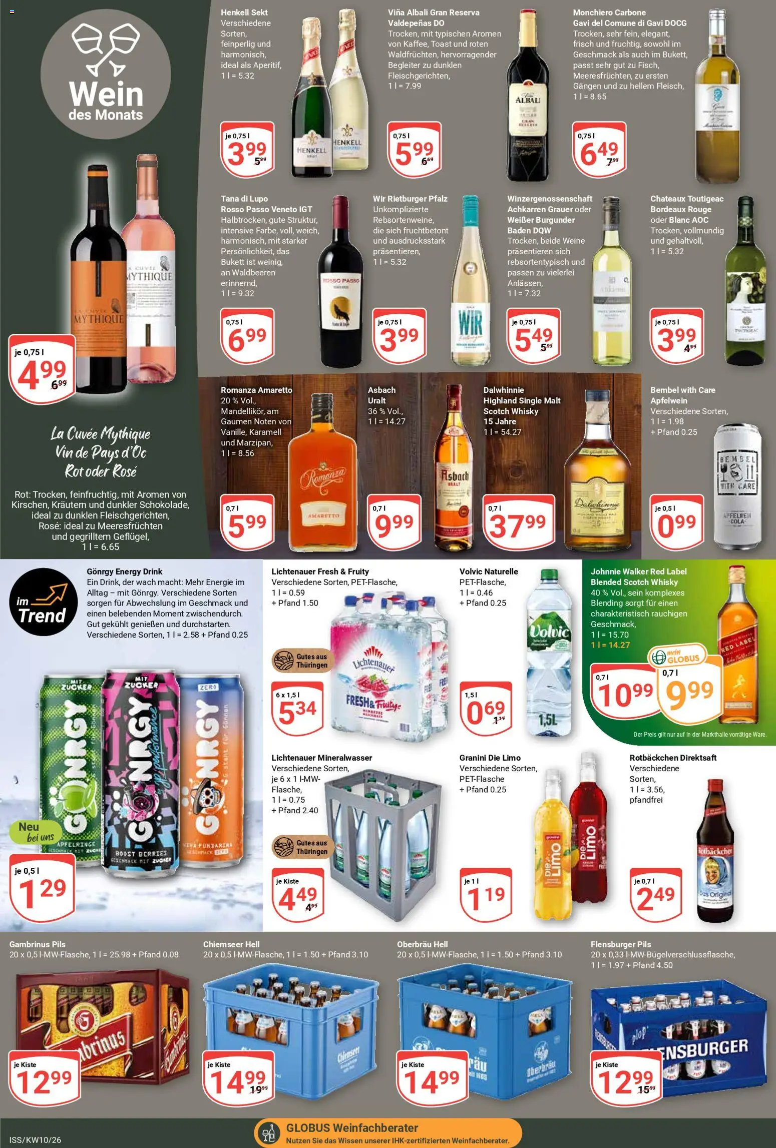 Globus Prospekt – gültig ab 02.03.2026 | Seite: 17 | Produkte: Sekt, Pils, Mineralwasser, Granini die limo