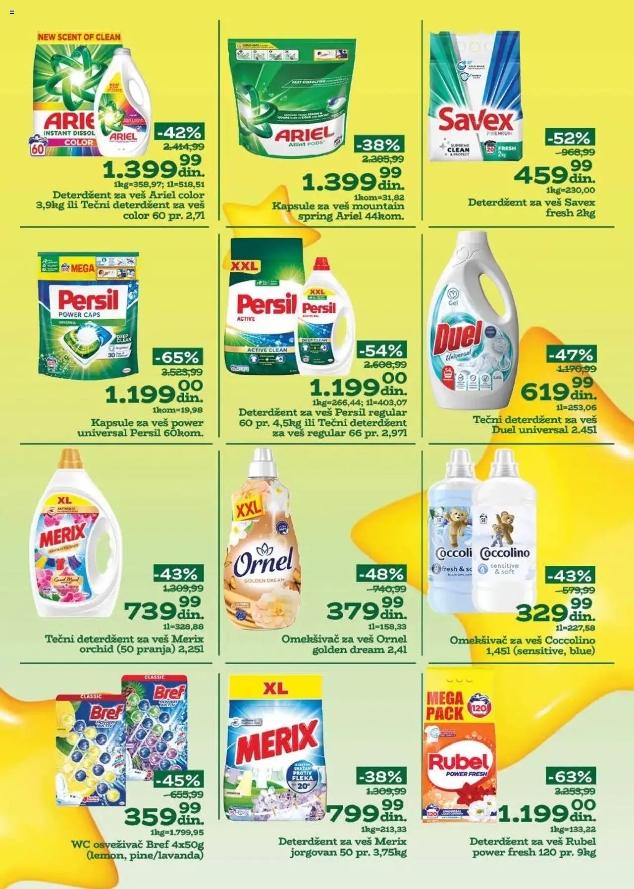 Univerexport katalog - važi od 04.08.2025 | Strana: 13 | Proizvode: Deterdžent, Tečni deterdžent, Wc, Coccolino
