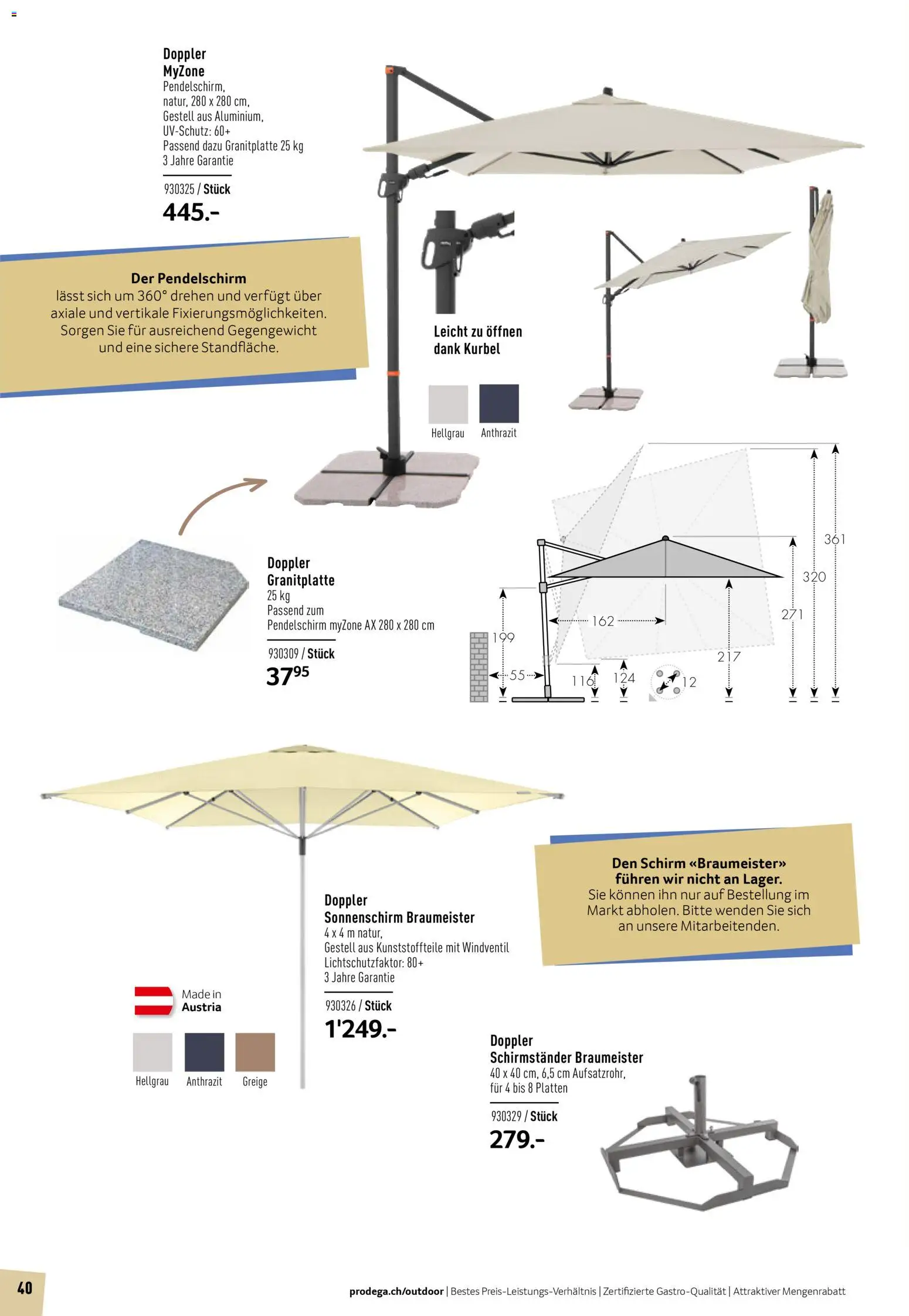 Prodega Aktionen Outdoor-Ausstattung – gültig ab 01.03.2026 | Seite: 40 | Produkte: Schirmständer