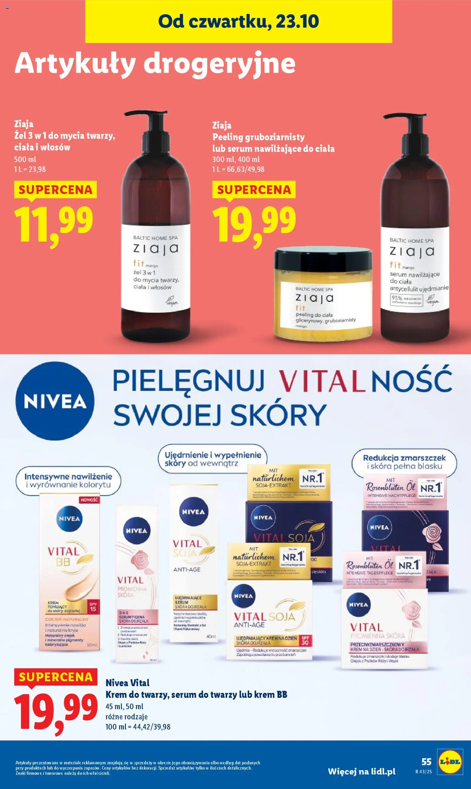 Lidl Gazetka od 23.10.2025 | Strona: 59 | Produkty: krem BB, Peeling, Soja, Serum do twarzy
