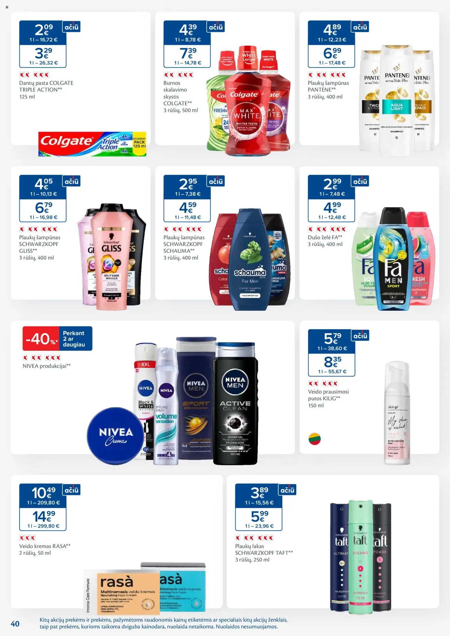 MAXIMA akcijos nuo 04.11.2025 | Puslapis: 40 | Prekių: Kremas, Dušo želė, Dantų pasta, Burnos skalavimo skystis