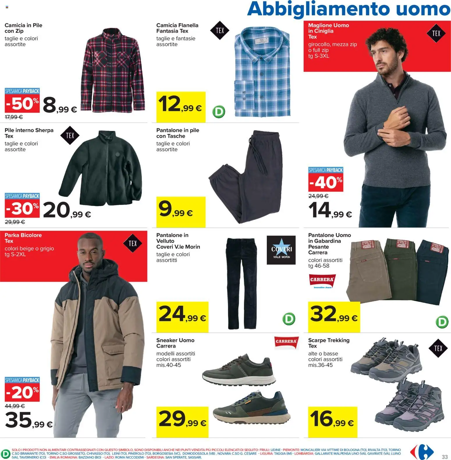 Volantino Carrefour del 07.11.2025 | Pagina: 33 | Prodotti: Camicia, Scarpe, Maglione, Jeans