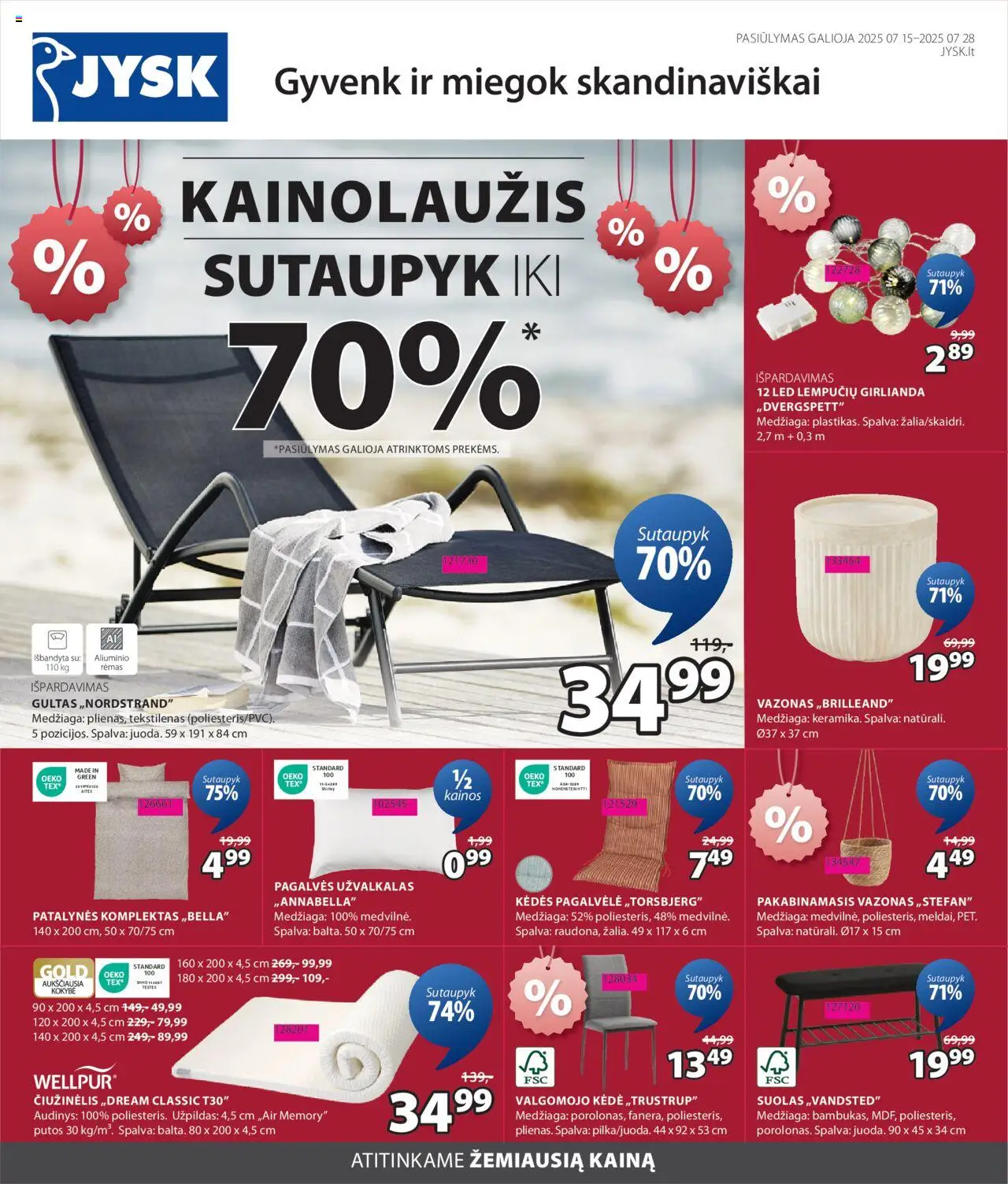 JYSK - Leidinys│galioja nuo 15.07.2025 | Puslapis: 1 | Prekių: Gultas, Vazonas, Patalynės komplektas, Užvalkalas