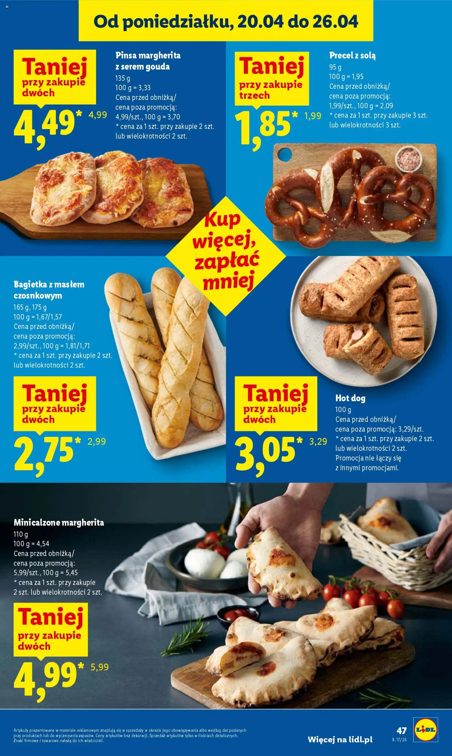Lidl gazetka od 23.04.2026 | Strona: 47 | Produkty: Bagietka, Pinsa