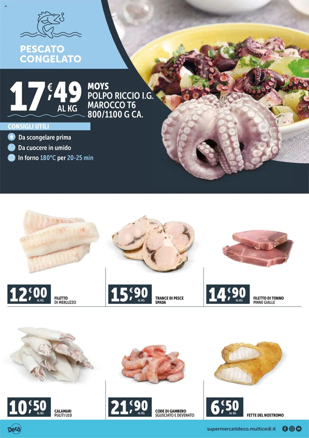 Volantino Decò del 16.10.2025 | Pagina: 2 | Prodotti: Pesce, Polpo, Pinne, Forno