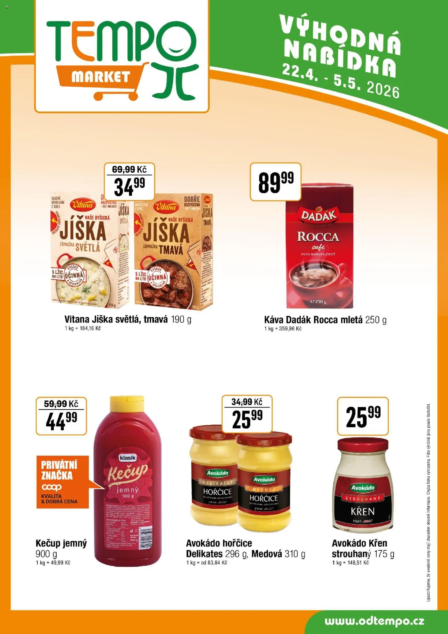 Tempo leták od 22.04.2026 | Strana: 10 | Produkty: Jíška, Káva, Kečup, Avokádo