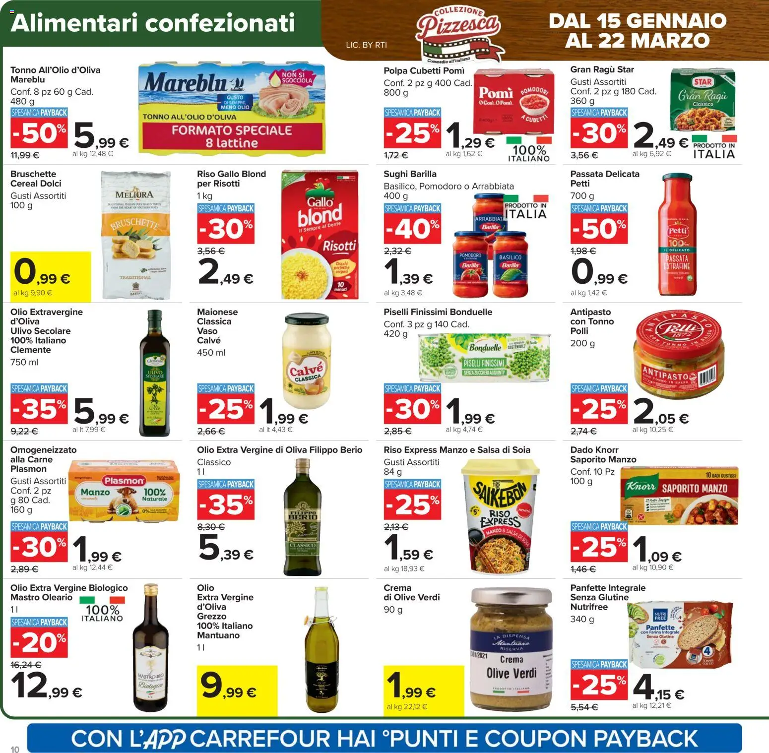 Volantino Carrefour del 27.01.2026 | Pagina: 10 | Prodotti: Manzo, Olive, Ragú, Olio extra vergine