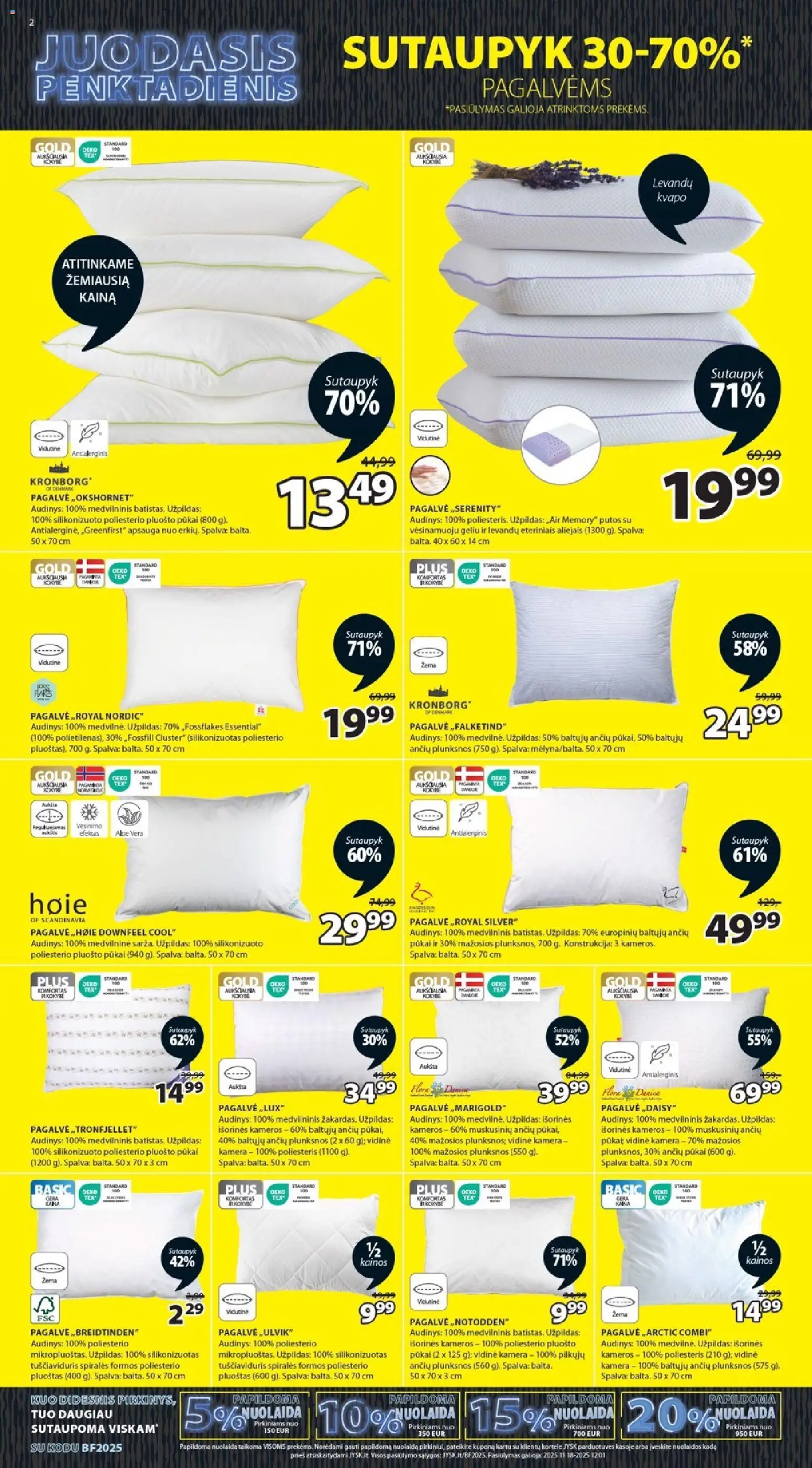 JYSK akcijos nuo 18.11.2025 | Puslapis: 2 | Prekių: Pagalvė, Kamera