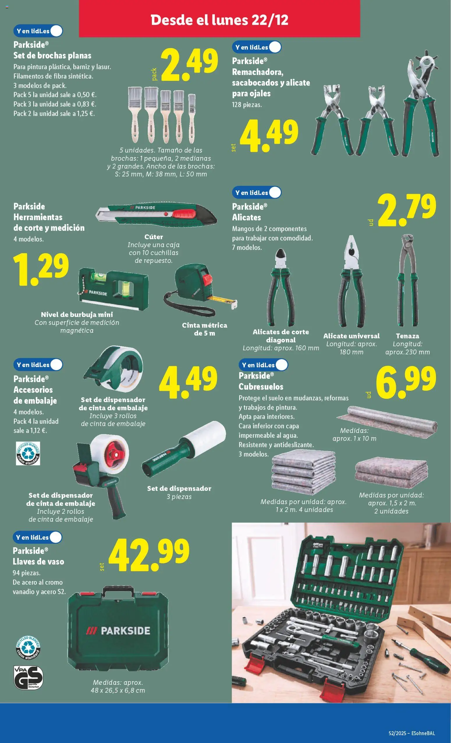 Lidl folleto de bazar │ válido desde el 22.12.2025 | Página: 11 | Productos: Set de brochas, Dispensador, Cúter, Caja